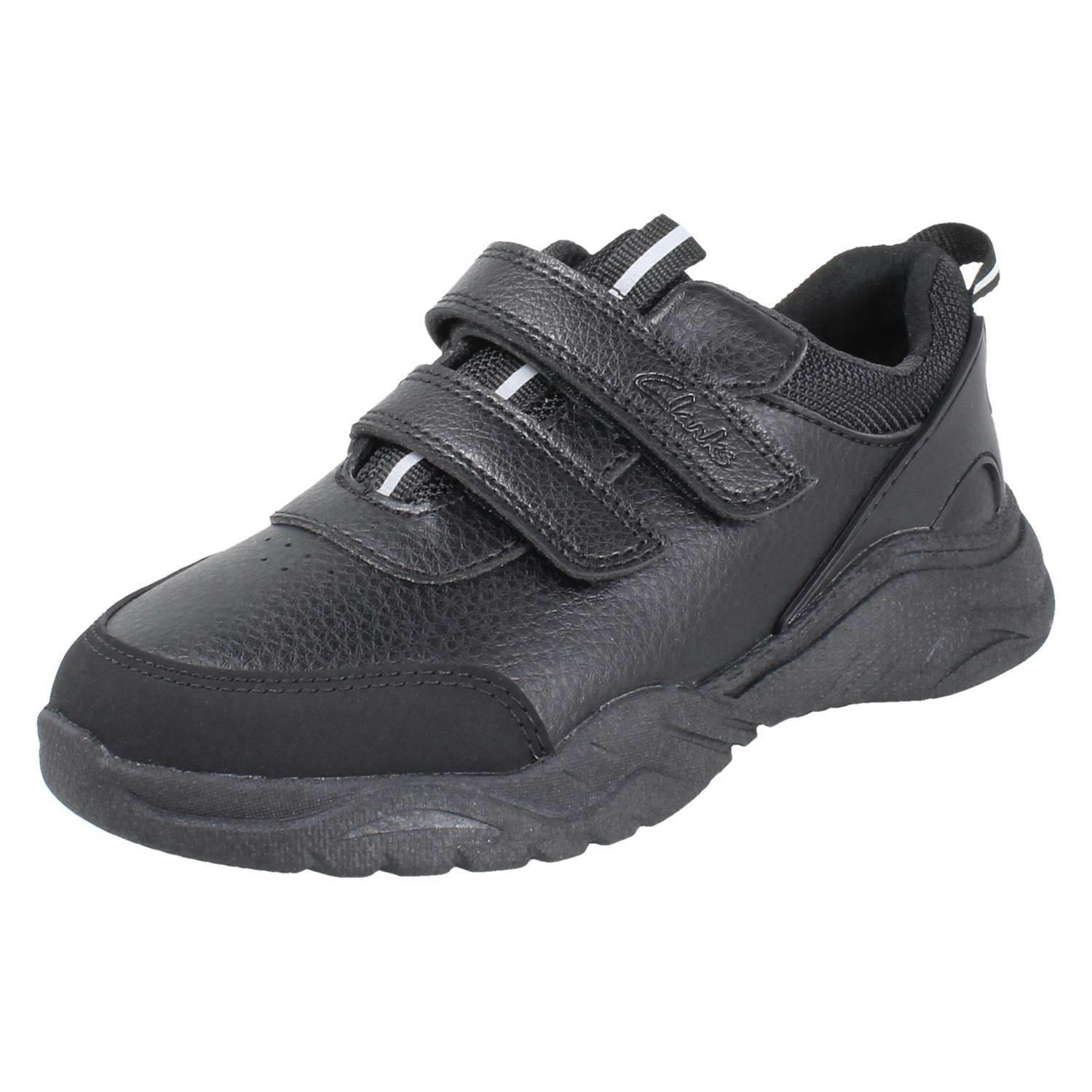 Clarks Boys Black Sporty Trainer Style School Shoes Feather Shine - Synthetic - Uk 2.5 Child - G