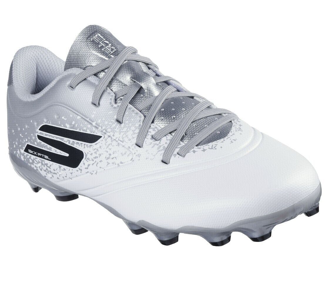 Skechers Boys White/Silver / Girls Junior Football Boots Fg Razor 1.5 - Uk 5 Eu 38