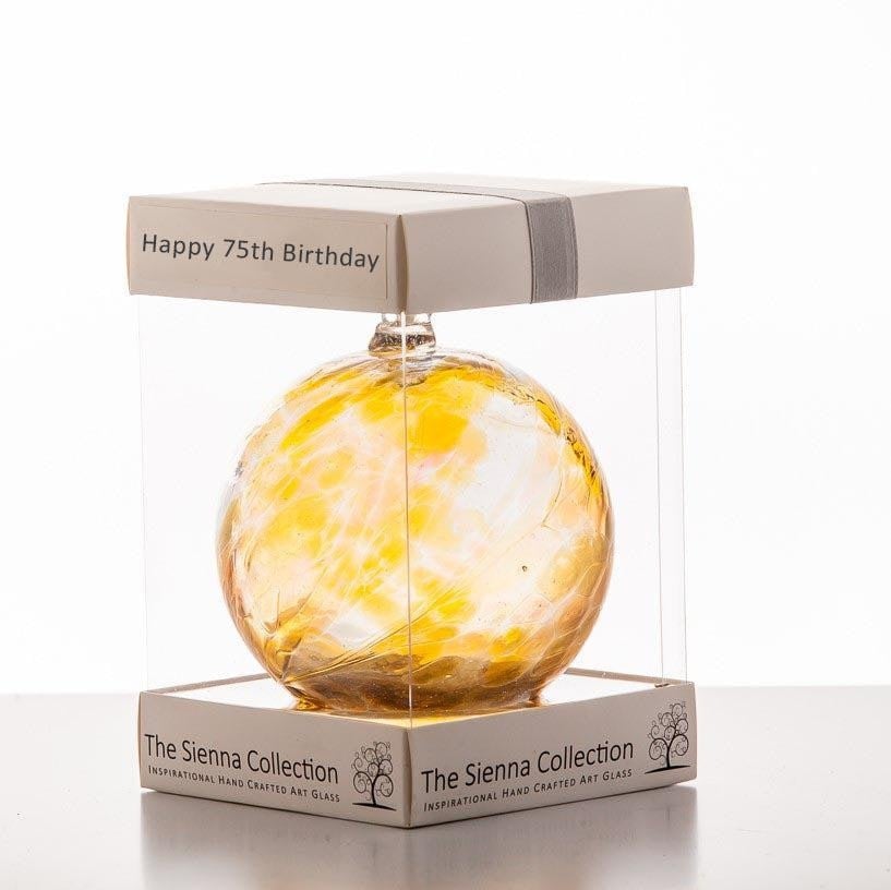 Rackhams Light 10Cm Friendship Ball - Happy 75Th Birthday