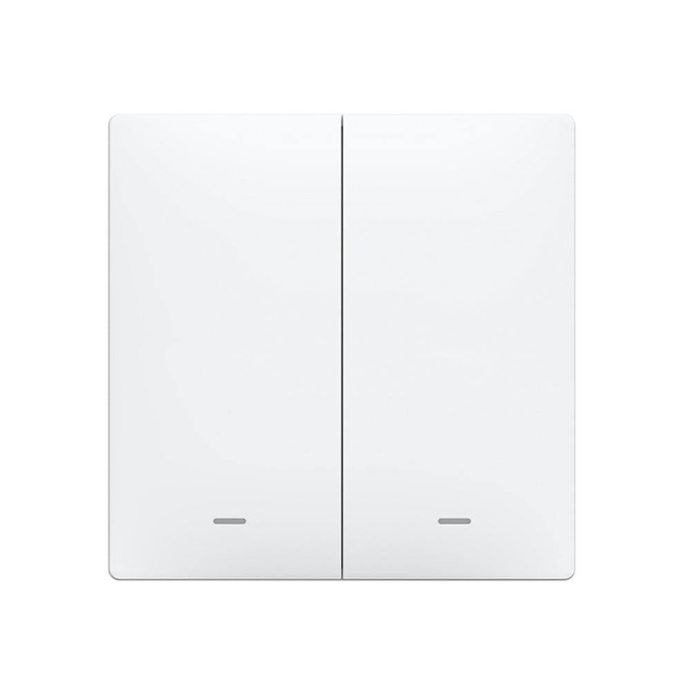 Ener-J Light/White 2 Gang Smart Wifi Push Button Switch No Neutral Required, Led Indicator, App & Voice Control (Alexa, Google, Siri)
