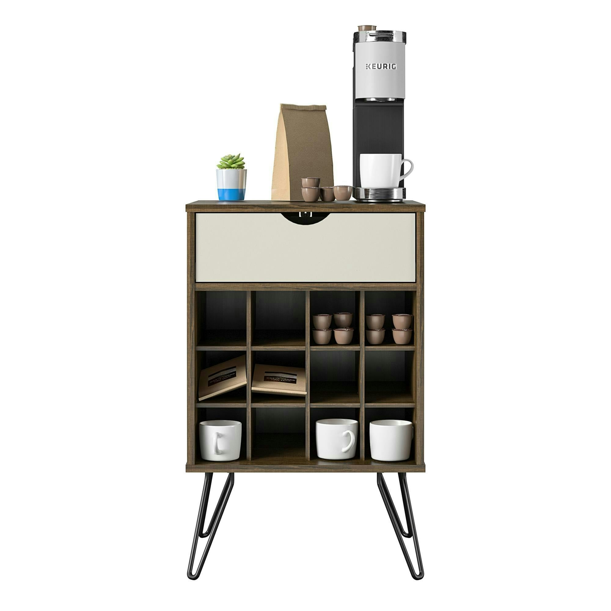 Dorel Home Brown Concord Beverage Storage Stand Oak