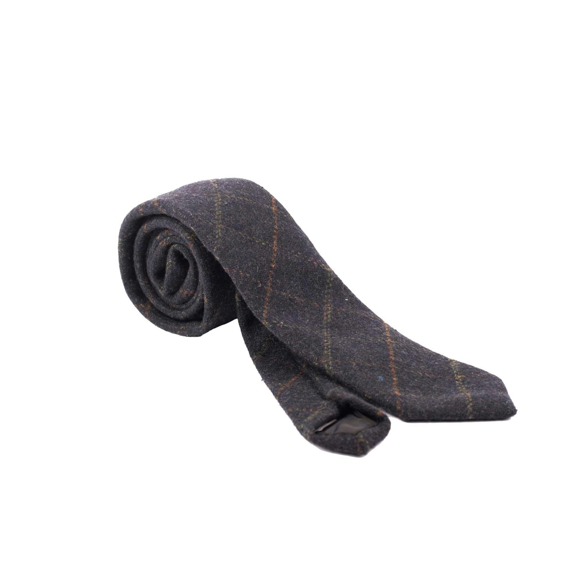 Heritage Traditions Blue Box Check Tweed Tie - Box Check