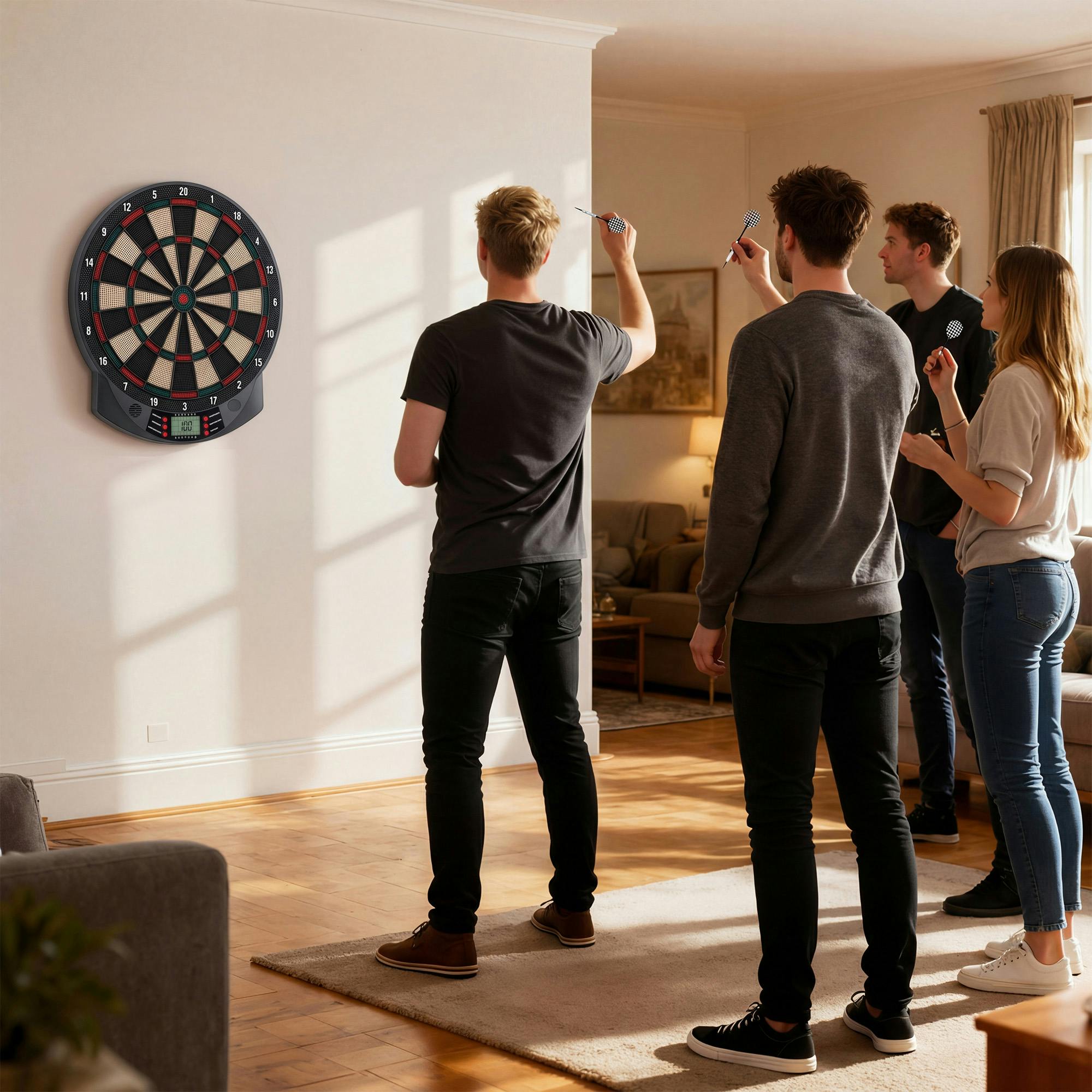 Homcom Electronic Dartboard 26 Games,185 Variations With 6 Darts Ready-To-Play