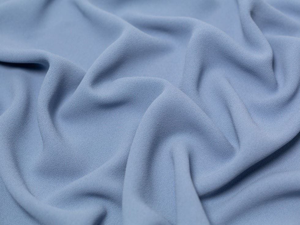Minerva Core Range Blue Minerva Heavy Triple Crepe Fabric - Plain Design Dressmaking Fabric, 145 Cm / 58" Wide - Per Metre - Dusky