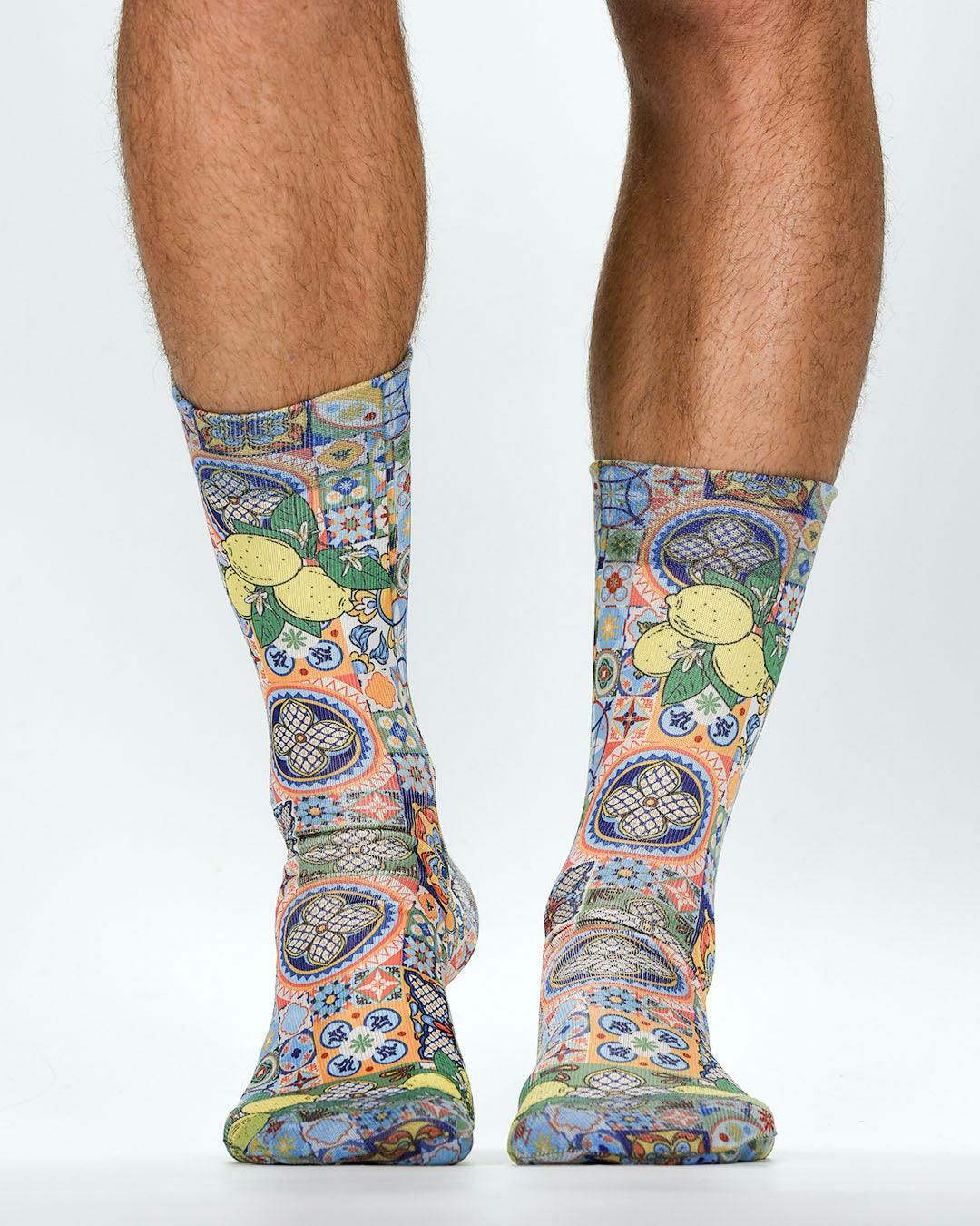 Jemsox Green Ceramic Lemon Design Socks | Fun, Colourful & Comfortable Socks