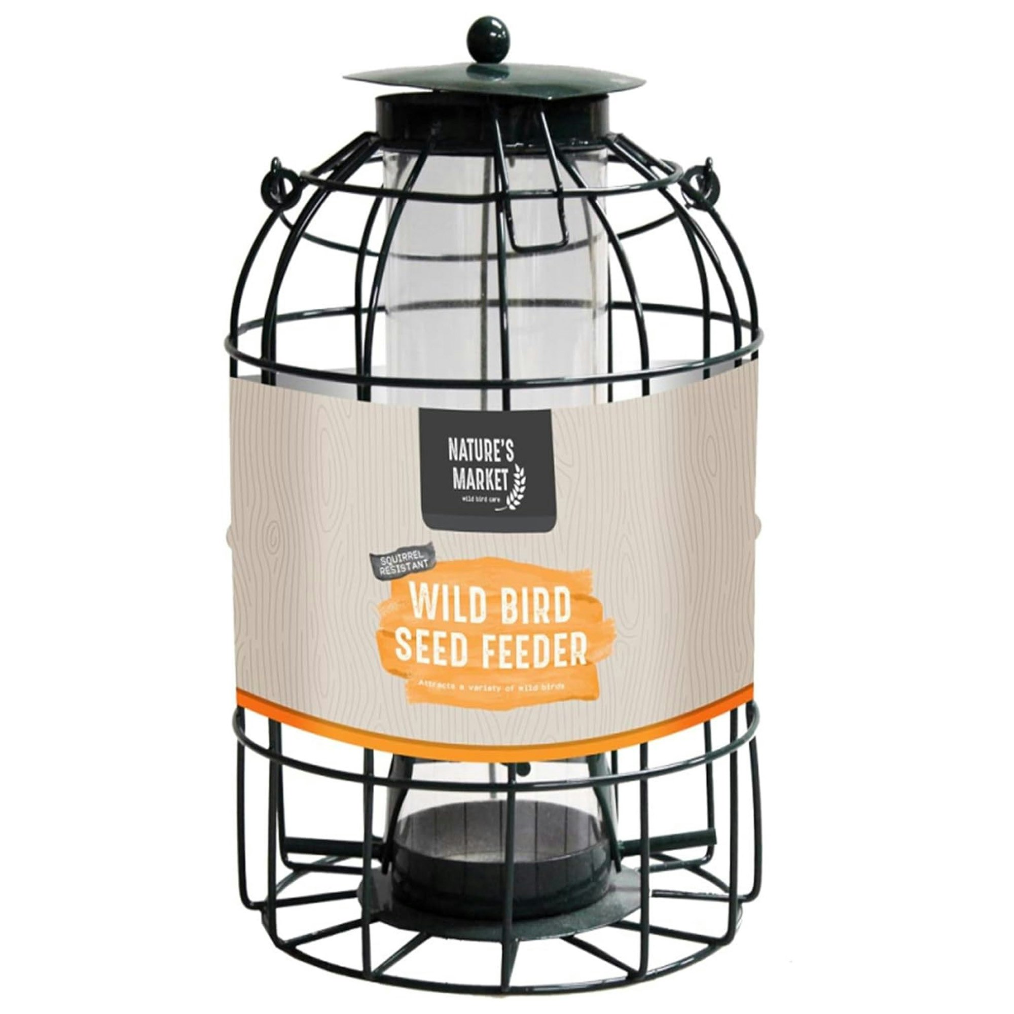 Rackhams Metal Hanging Bird Feeder Cages With Squirrel Guard - Seed Feeder