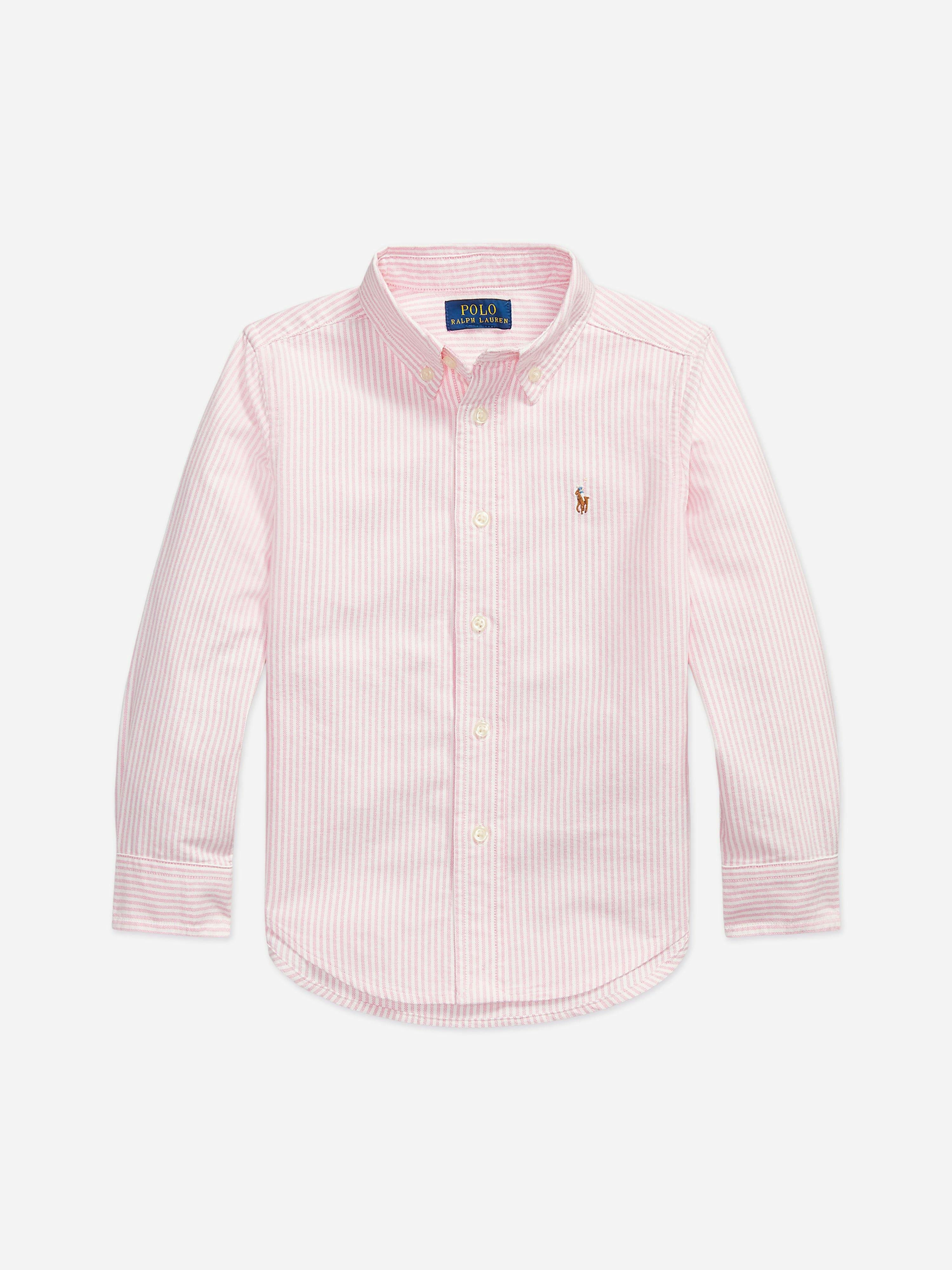 Ralph Lauren Kids Boys Pink Ralph Lauren Striped Classic Oxford Shirt In - 2 Yrs