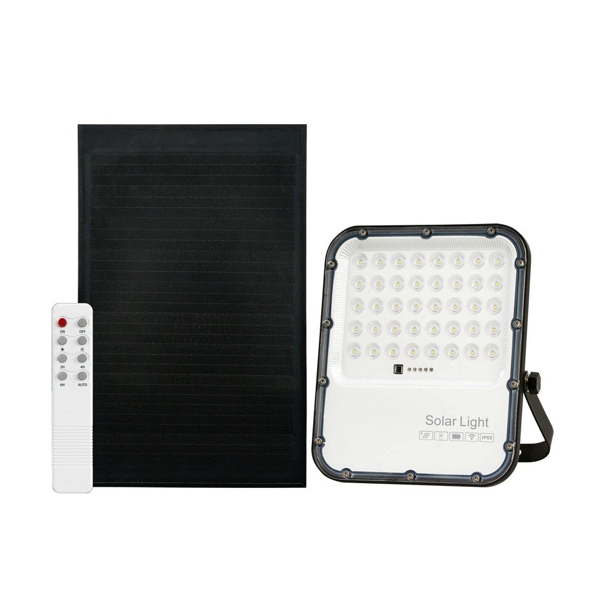 Rackhams Light 150W Led Floodlights With Solar Panels, 15W Solar Panel, 15Ah Battery, 1800 Lumens