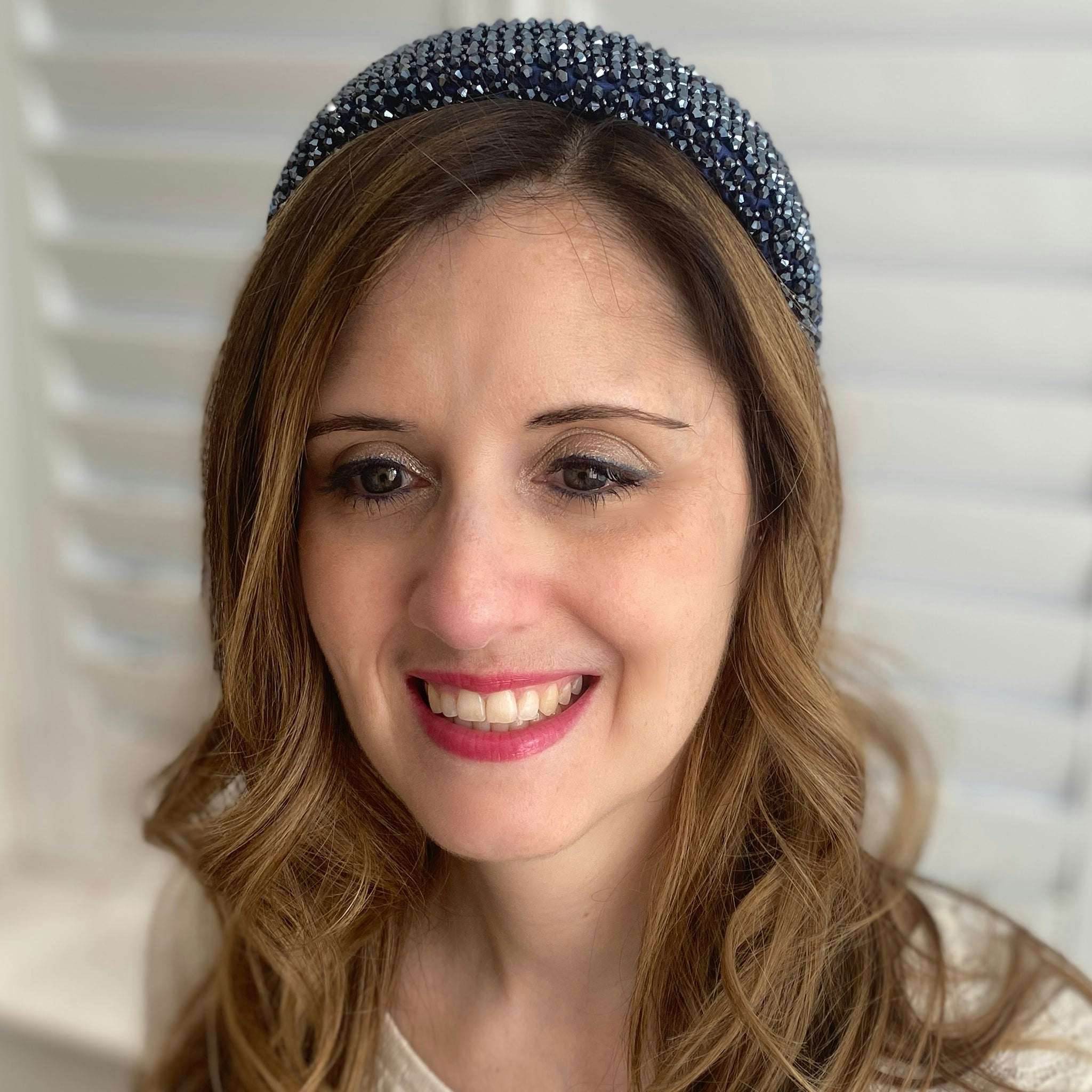 Queenmee Accessories Light Navy Sparkly Hair Band Wide Headband
