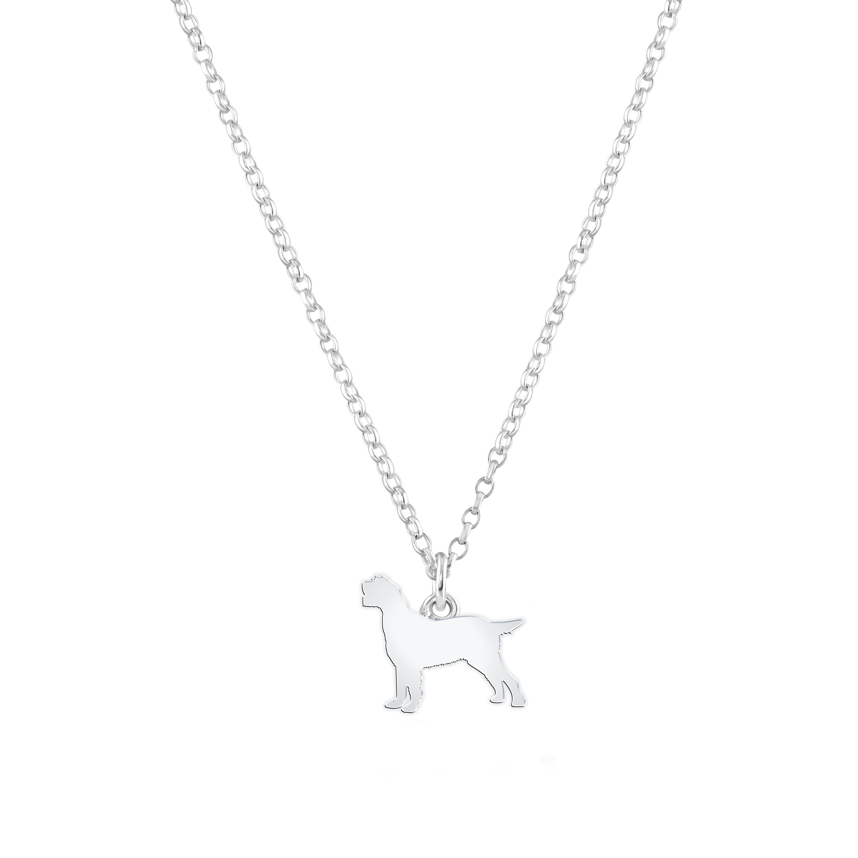Mylee London Silver Italian Spinone Silhouette Necklace - Personalised - Yes