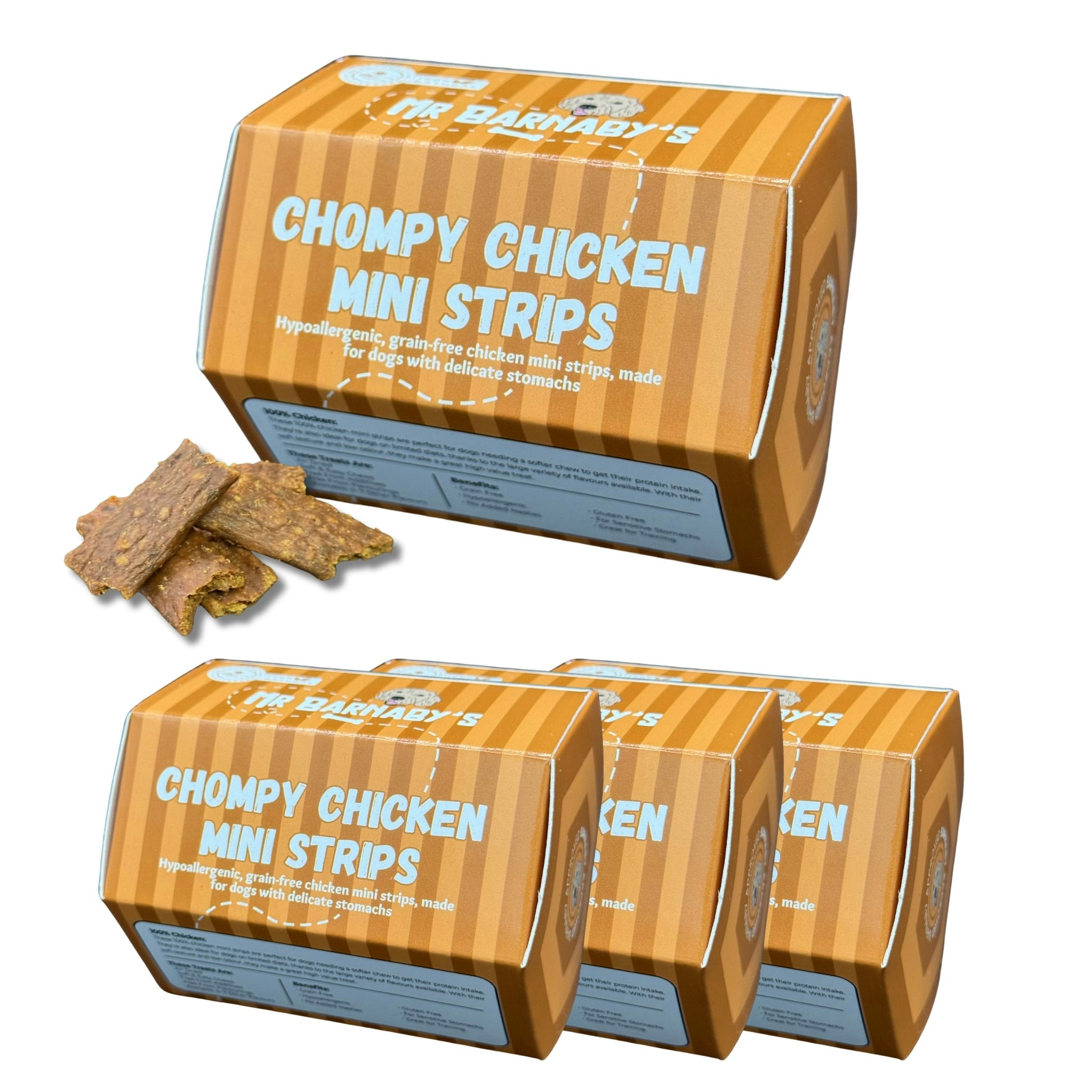 Mr Barnaby’s Grain Mr Barnaby's Chompy Chicken Mini Strips Dog Treats (Pack Of 4) - Pack Of 4 - 4