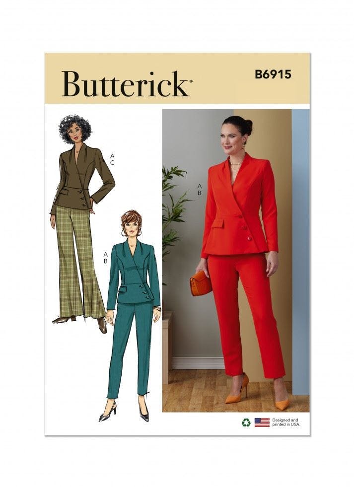 Butterick Women's Sewing Pattern 6915, Jackets, Trousers, Suits For B5 (8-10-12-14-16) - Intermediate - Y5 (18-20-22-24-26)