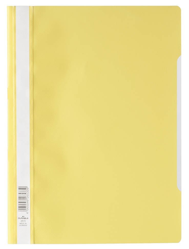 Rackhams Yellow Clear View Project Folder Document Report File | 25 Pack | A4