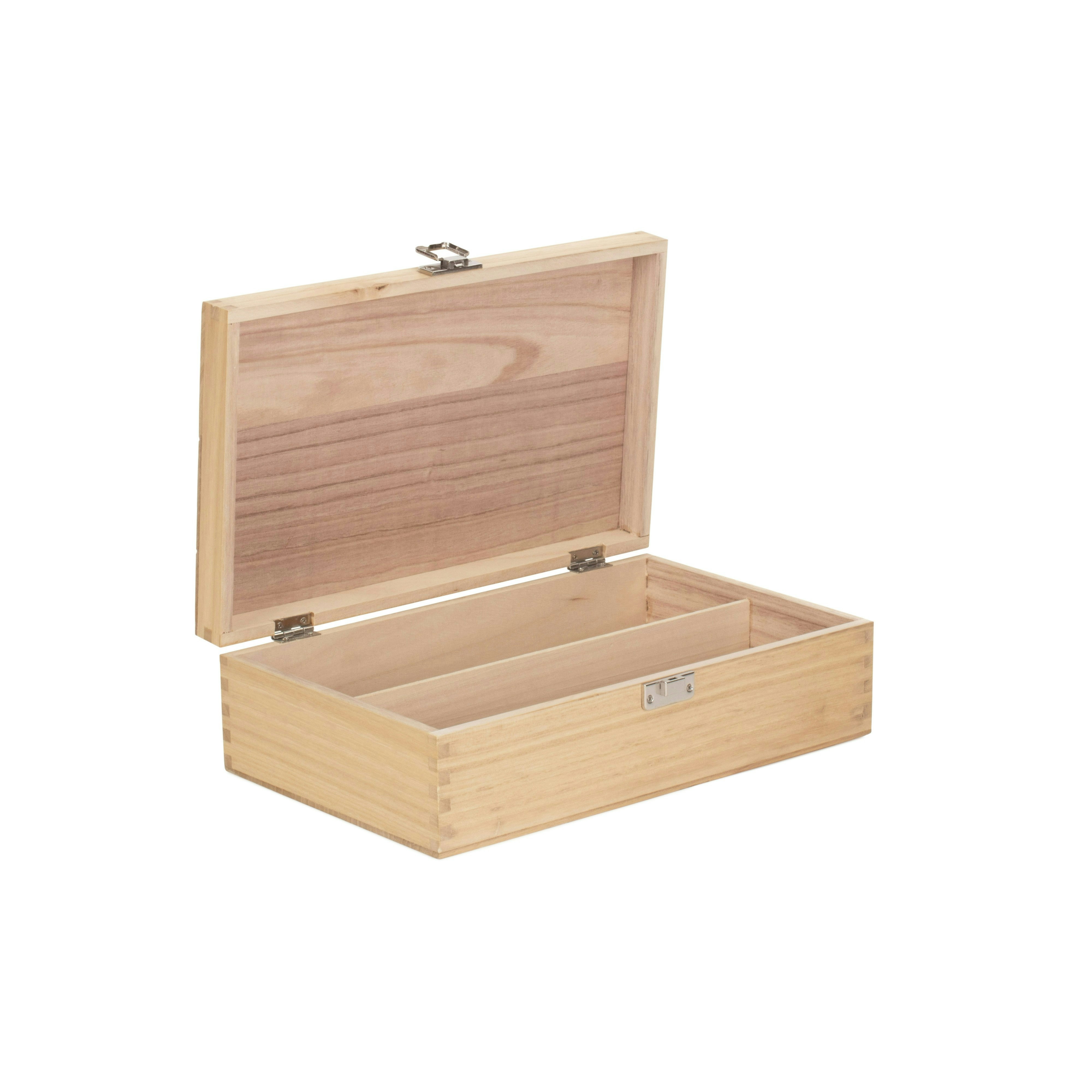 Red Hamper Two Bottle Clear Varnish Wooden Display Box - Medium