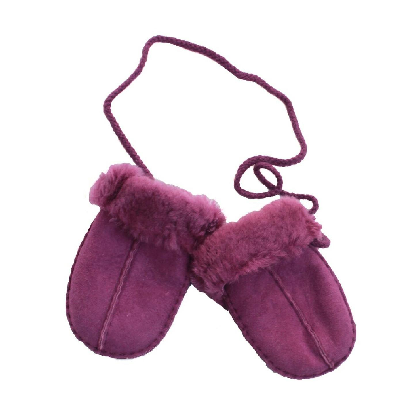 Eastern Counties Leather Purple Baby Sheepskin Mittens - One Size - 100% Sheepskin