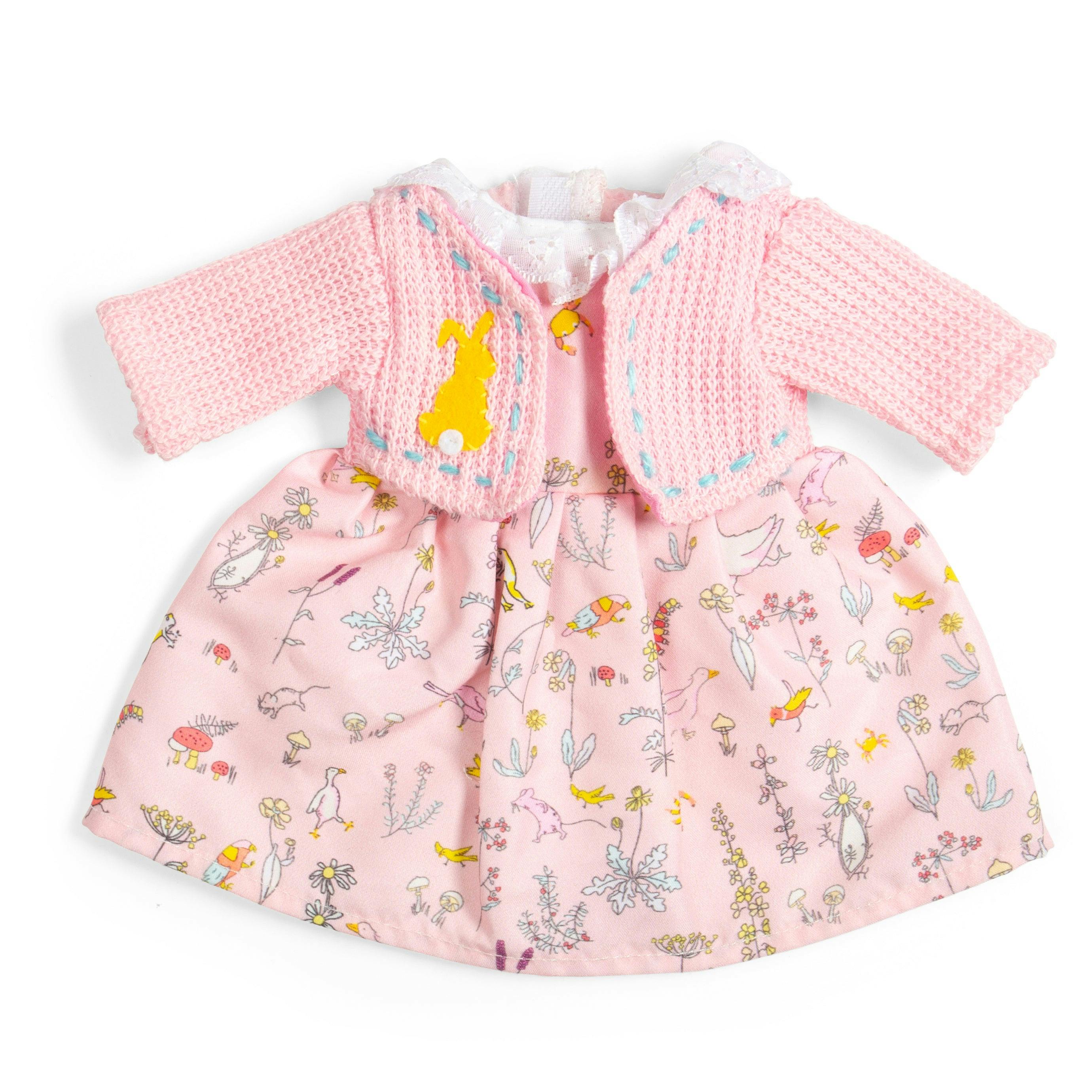 Bigjigs Toys Pink Wildlife Dress And Cardigan For 30Cm Rag Dolls (Medium)