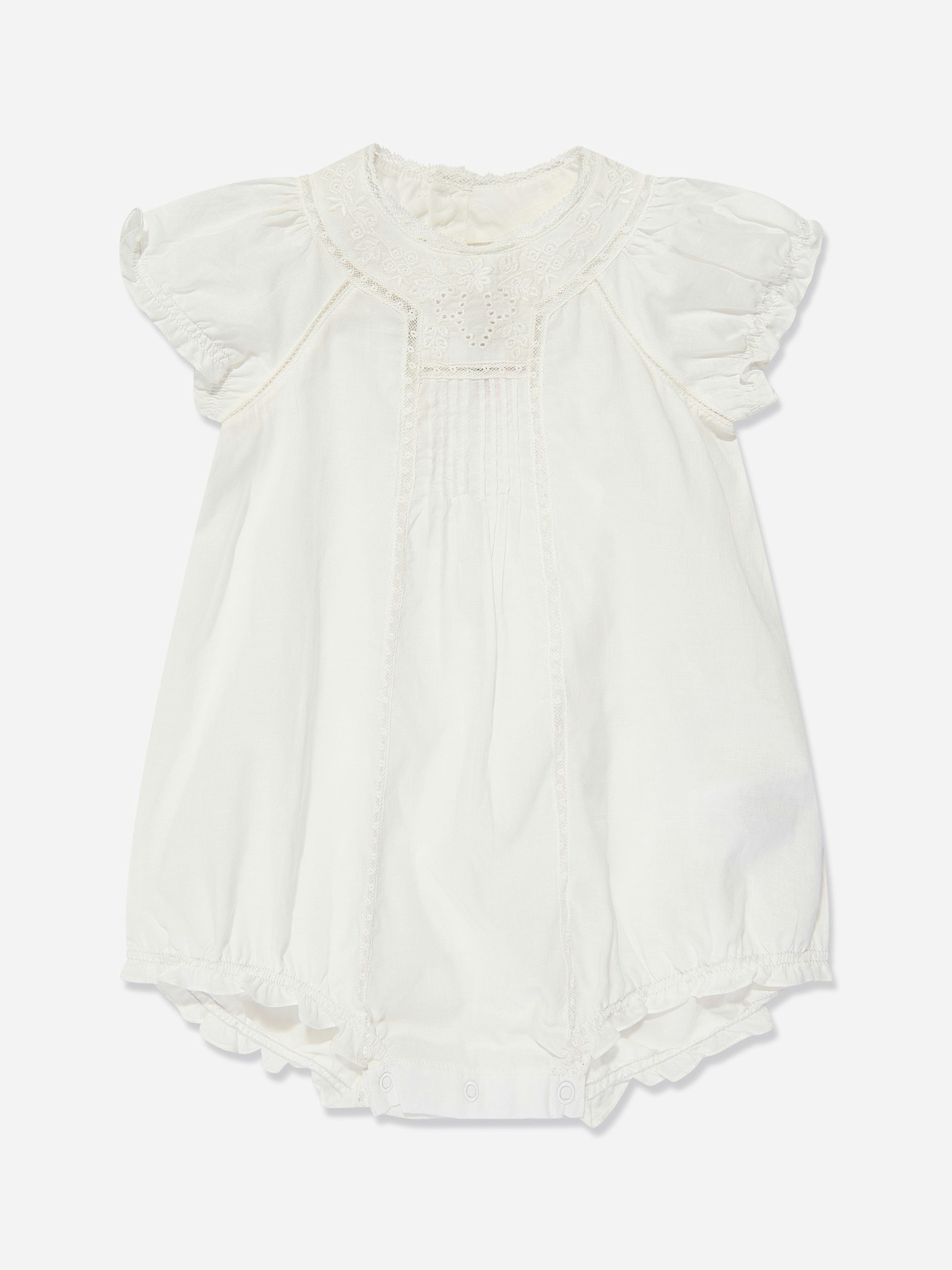 Bonpoint Women's Ivory Baby Girls Cotton Romper In - 3 Mths