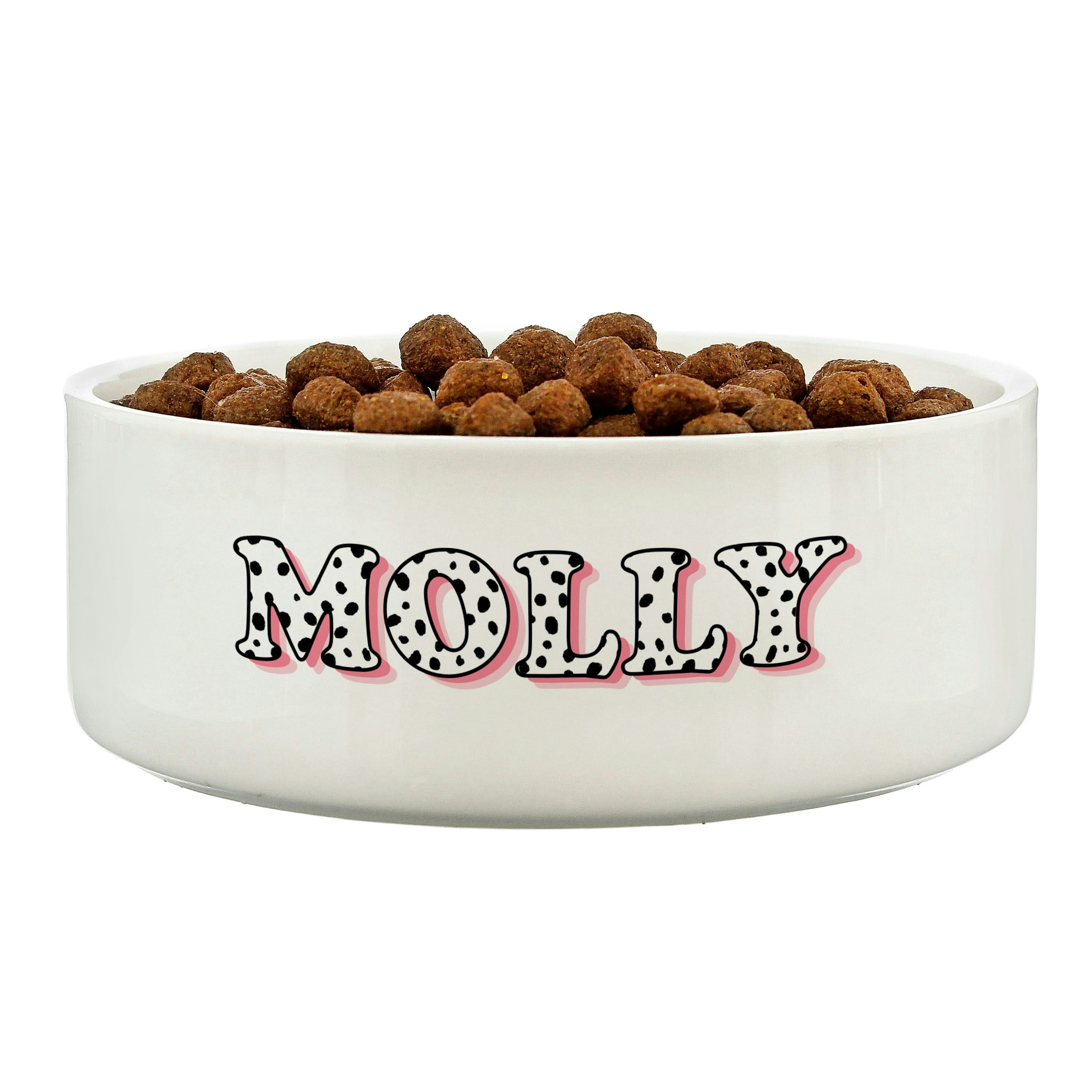 Personalised Memento Company Pink Personalised Spots Name 14Cm Medium Pet Bowl