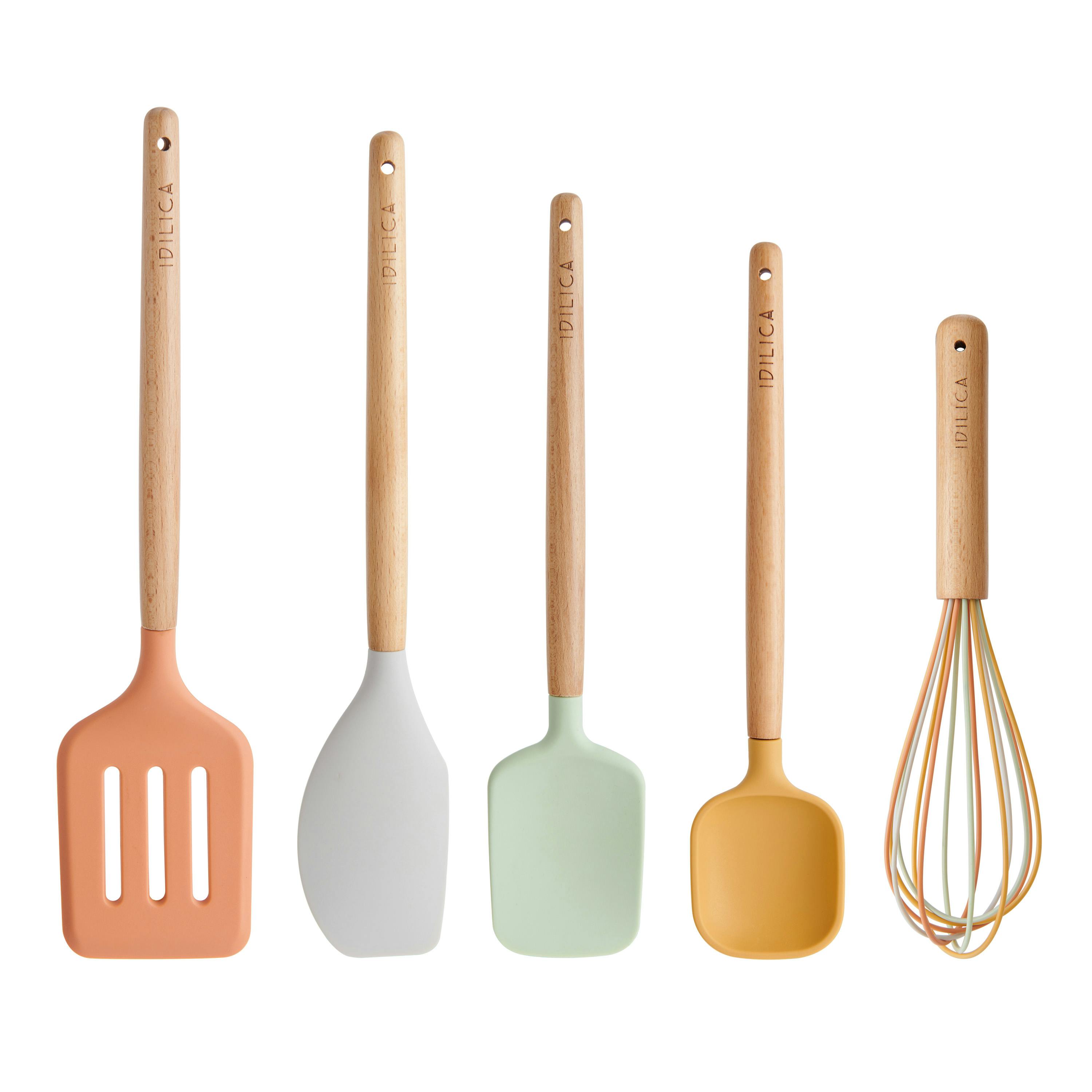 Rackhams Idilica Silicone Tool Set, Set Of 5 - Multicolour - Silicone - Kitchen Utensils