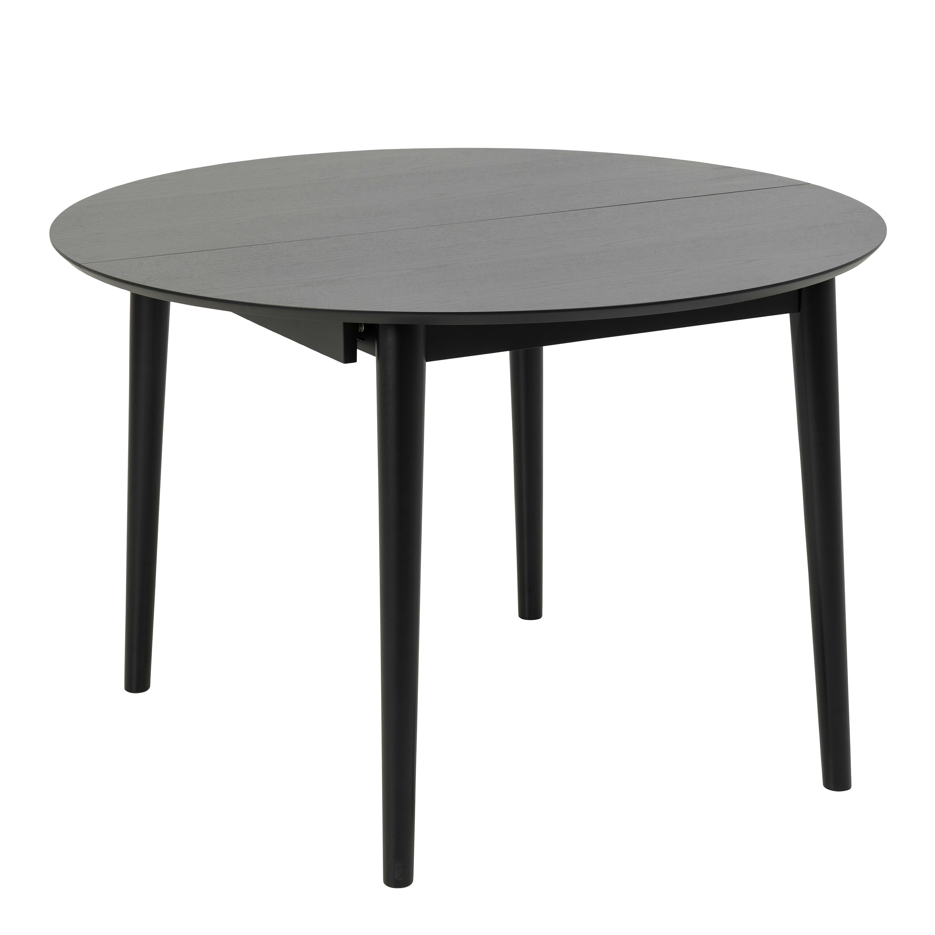 Rackhams Black Montreux Round Extending Dining Table In 115-154 Cm - No
