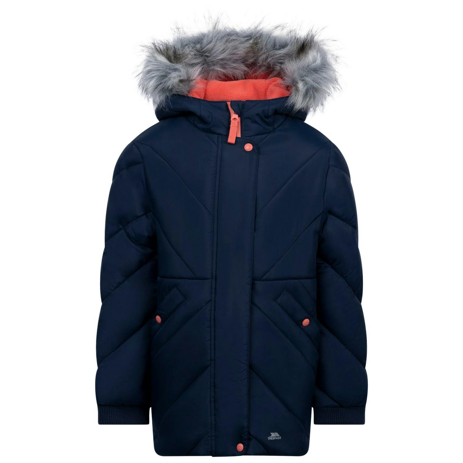 Trespass Girls Buntee Jacket - Navy - 2-3 Years - Navy - 100% Polyester