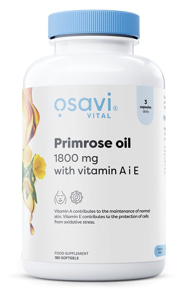 Osavi Primrose Oil With Vitamin A & E, 1800Mg - 180 Softgels - Image 5