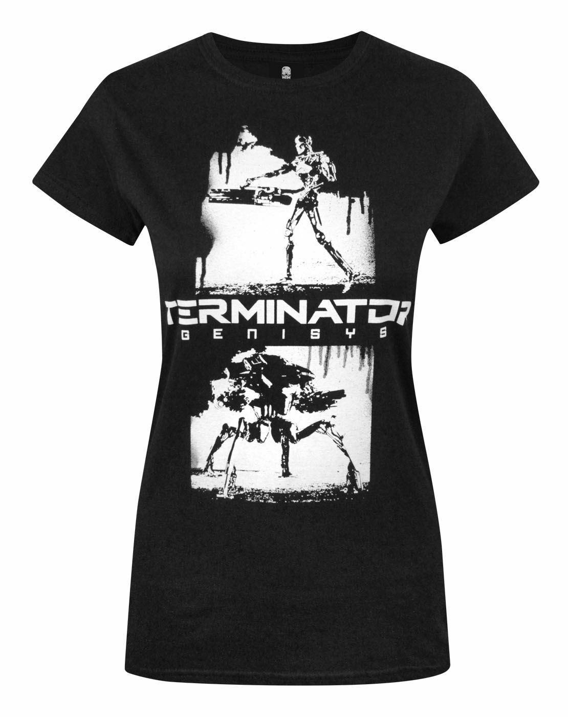Vanilla Underground Women's Black Terminator Movie Graphic Short Sleeved T-Shirt - Medium