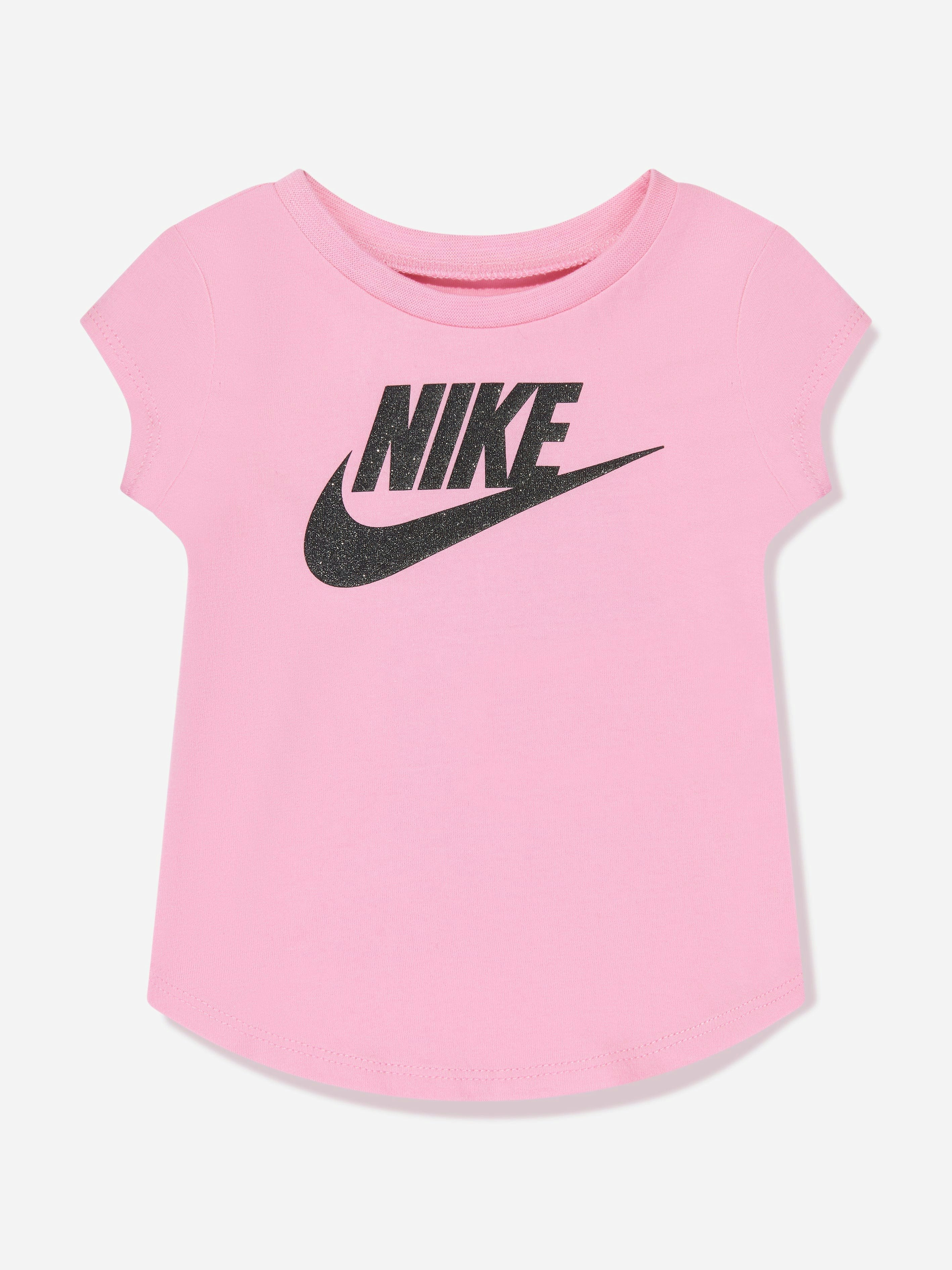 Nike Girls Pink Futura Logo T-Shirt In - 3 - 4 Yrs