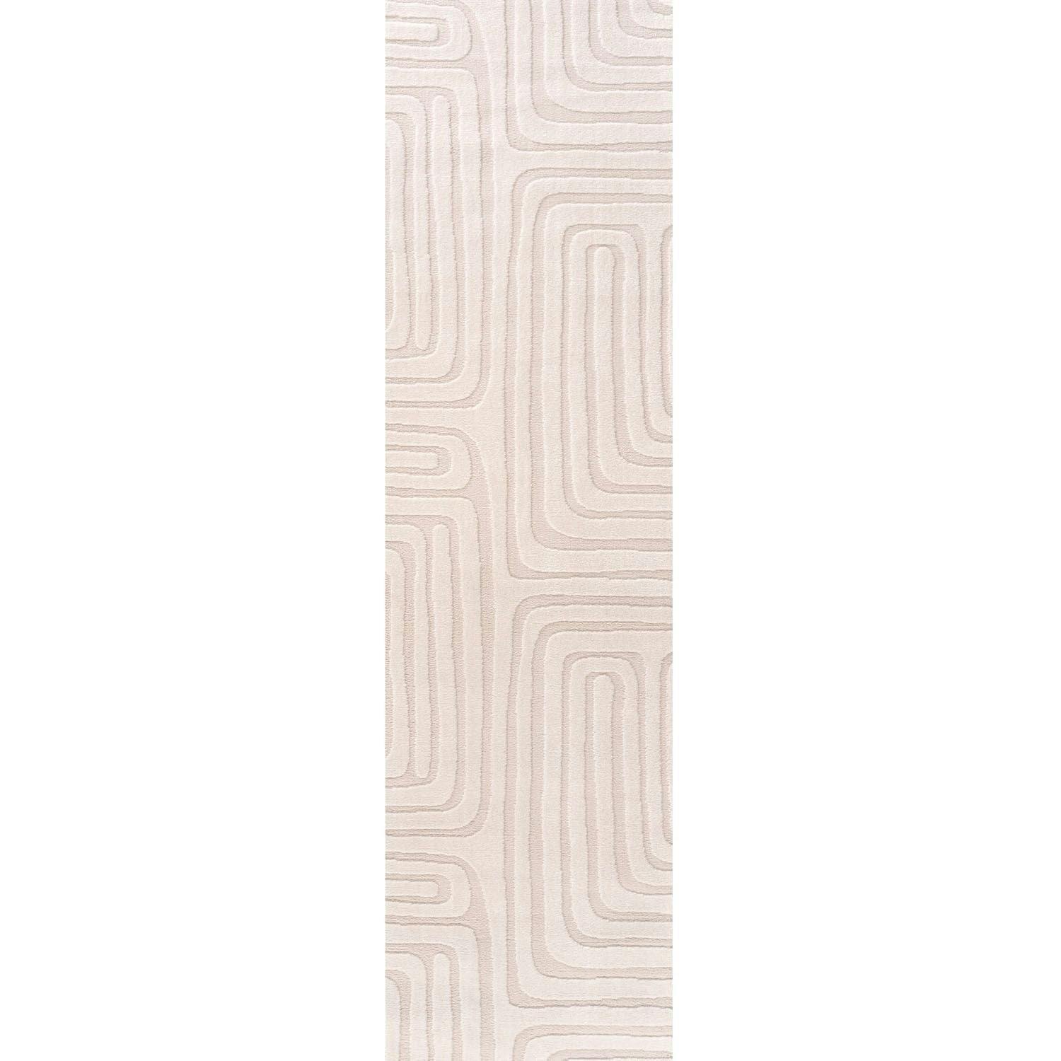 Rackhams Cream Loft Geometric Rug - 80X300 Cm