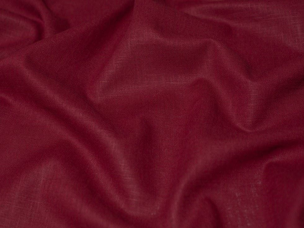 Minerva Bordeaux Core Range Textured 100% Ramie Linen Weave Fabric - Plain Design Dressmaking Fabric, 138 Cm / 55" Wide - Per Metre