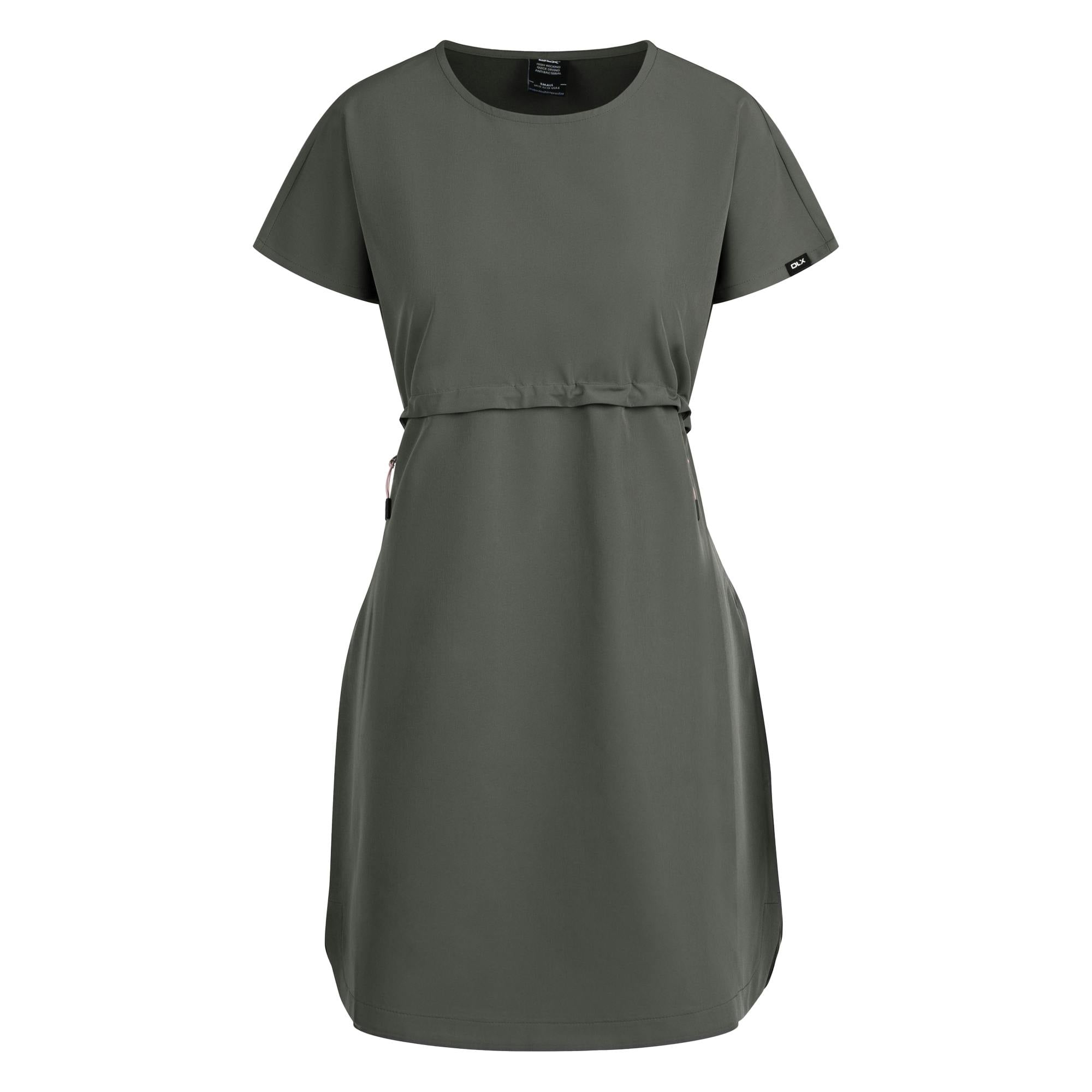 Trespass Women's Lidia Round Neck Cotton Dress - Herb - Xxs - Herb - 95% Cotton/5% Elastane