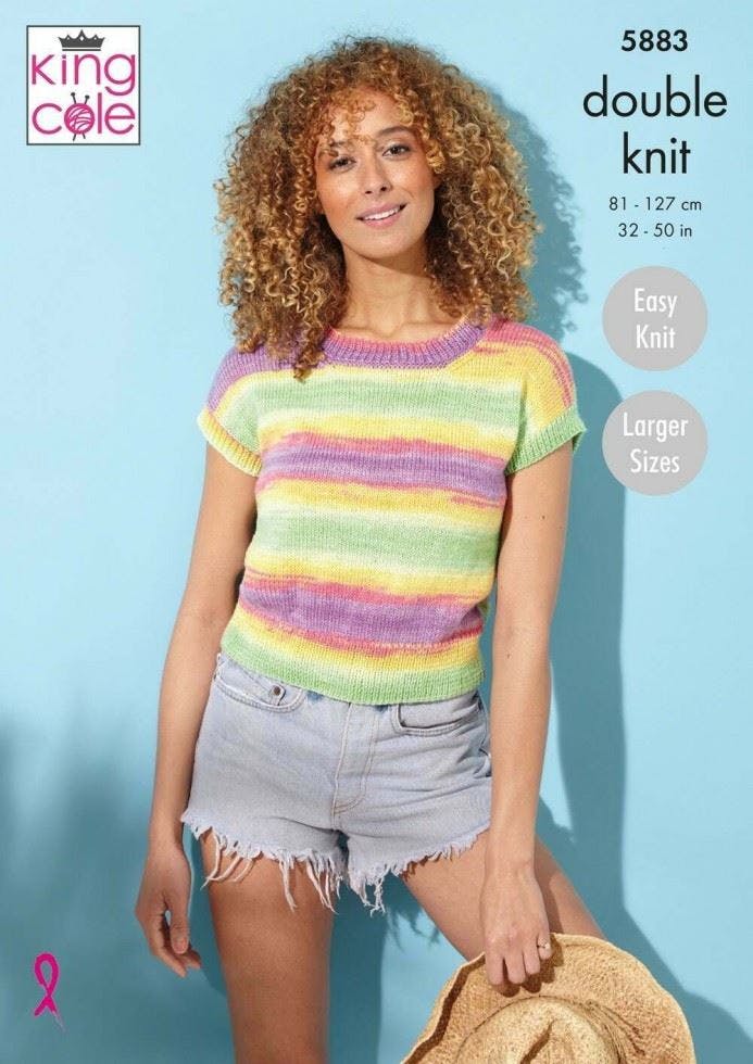 Top and Sweater in King Cole Tropical Beaches DK (5883) - Image 5