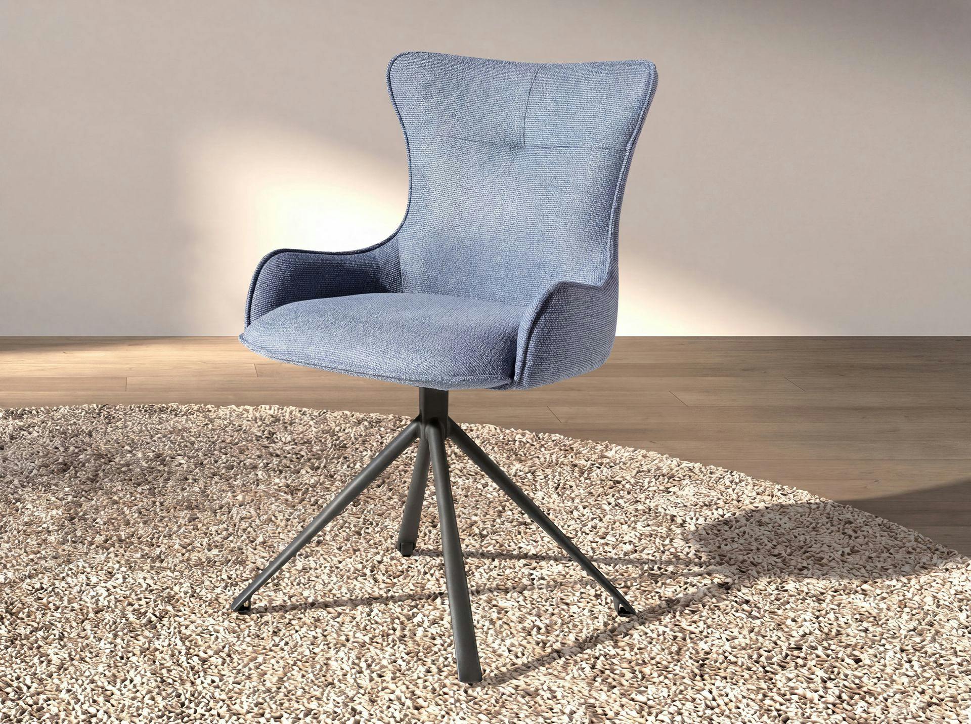 Angel Cerdá Blue Swivel Chair In Fabric 4204