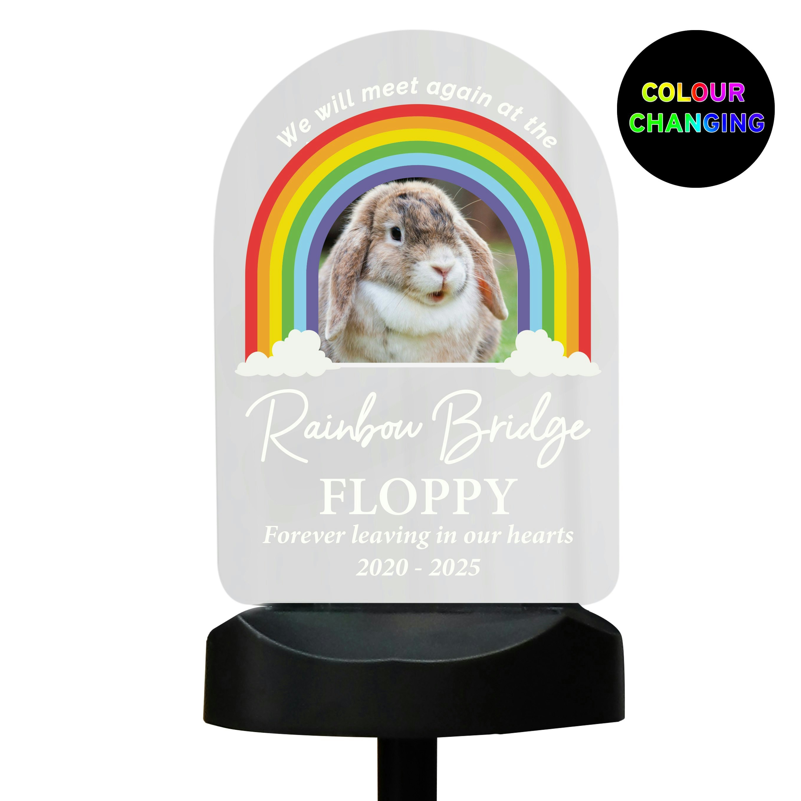 Rackhams Light Personalised Rainbow Bridge Pet Memorial Outdoor Solar