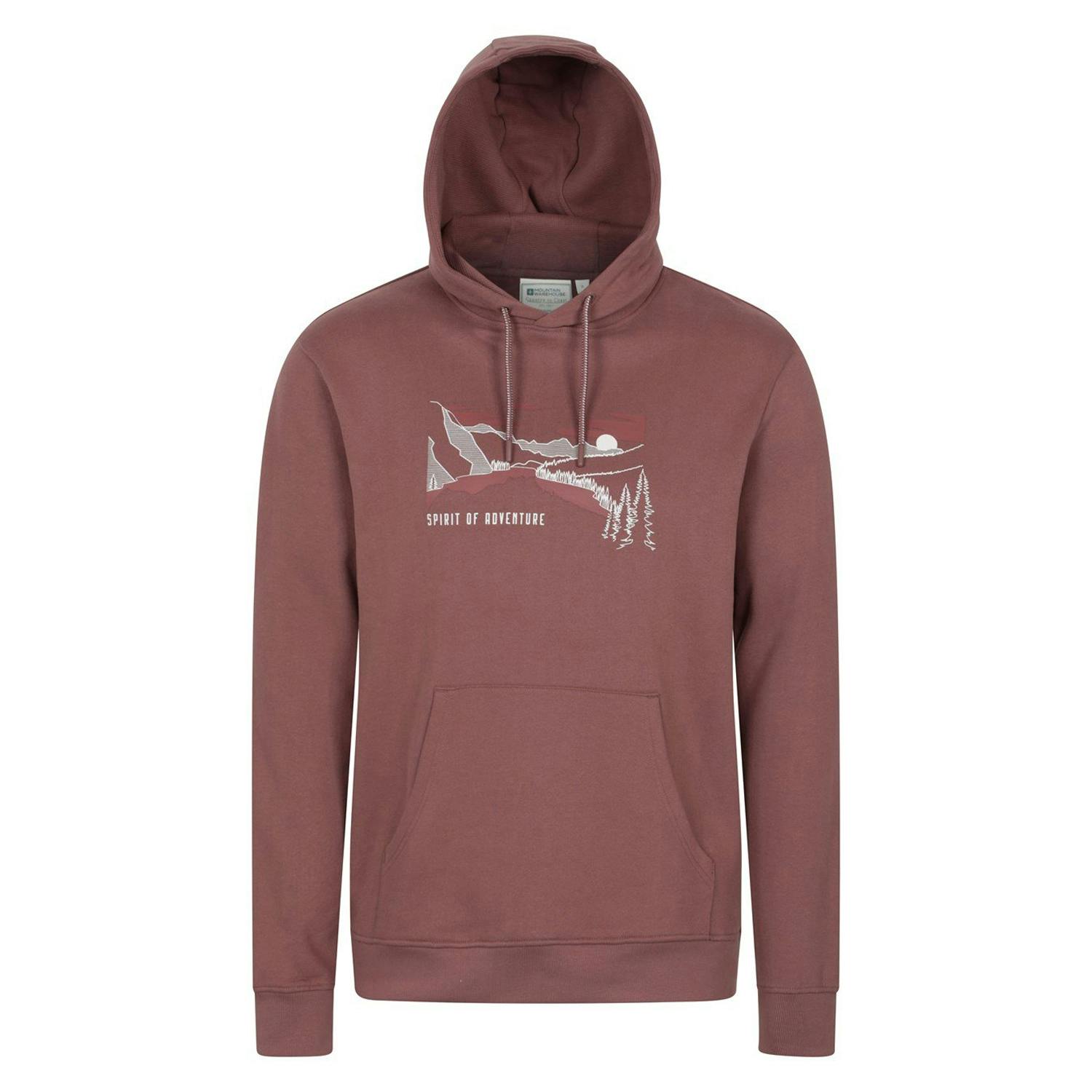 Mountain Warehouse Men's Brown Spirit Of Adventure Hoodie - Xs - 60% Cotton/40% Polyester