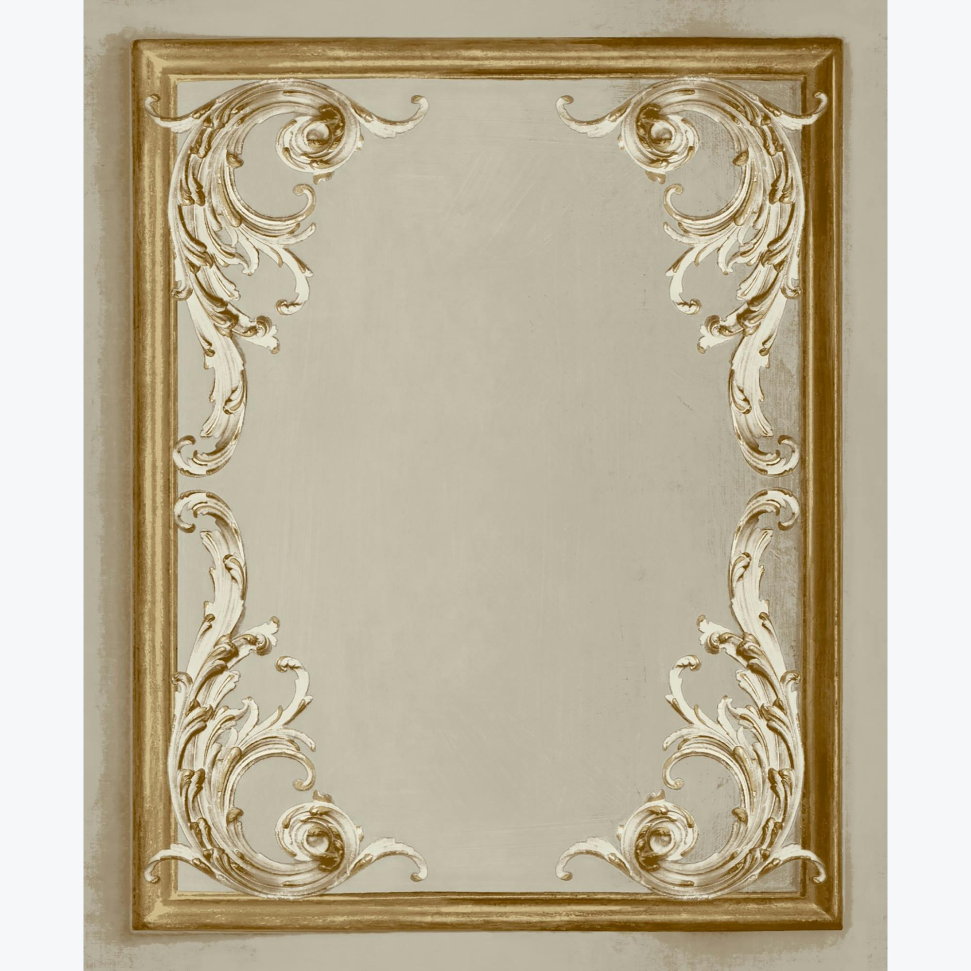 Rackhams Beige Paul Moneypenny Neutral Rococo Plaster Panel Wallpaper For Grandeco