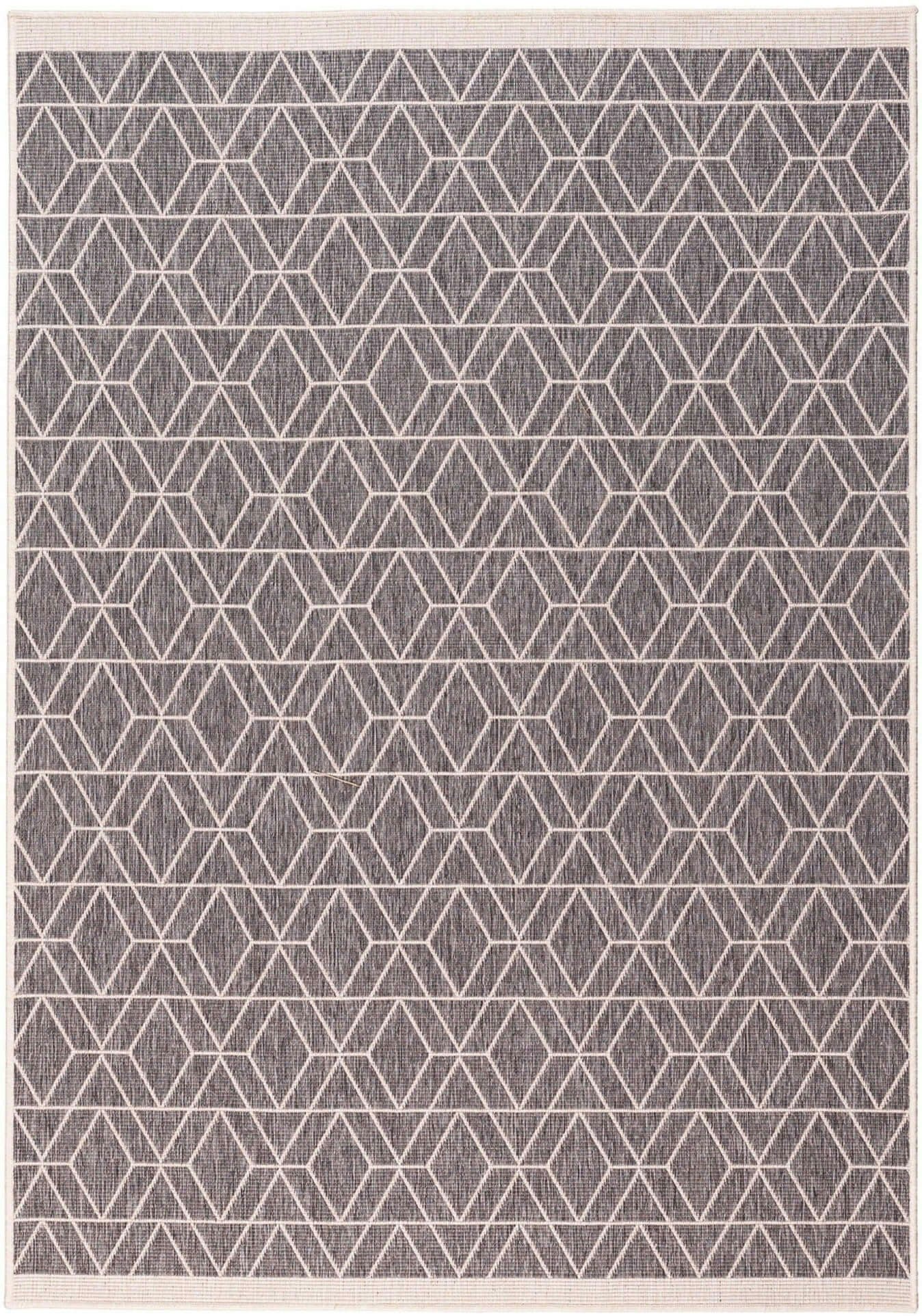 The Rugs Grey/Cream Duo Weave Outdoor & Rug Diamond - 120X170 Cm