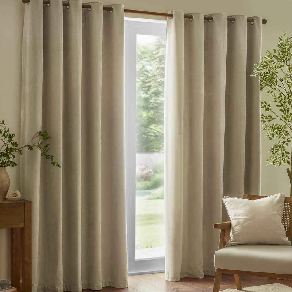 Furn Light Ultimate Faux Suede Eyelets Blackout Curtains - Cinnamon - 117Cm X 183Cm - Cinnamon - 100% Polyester