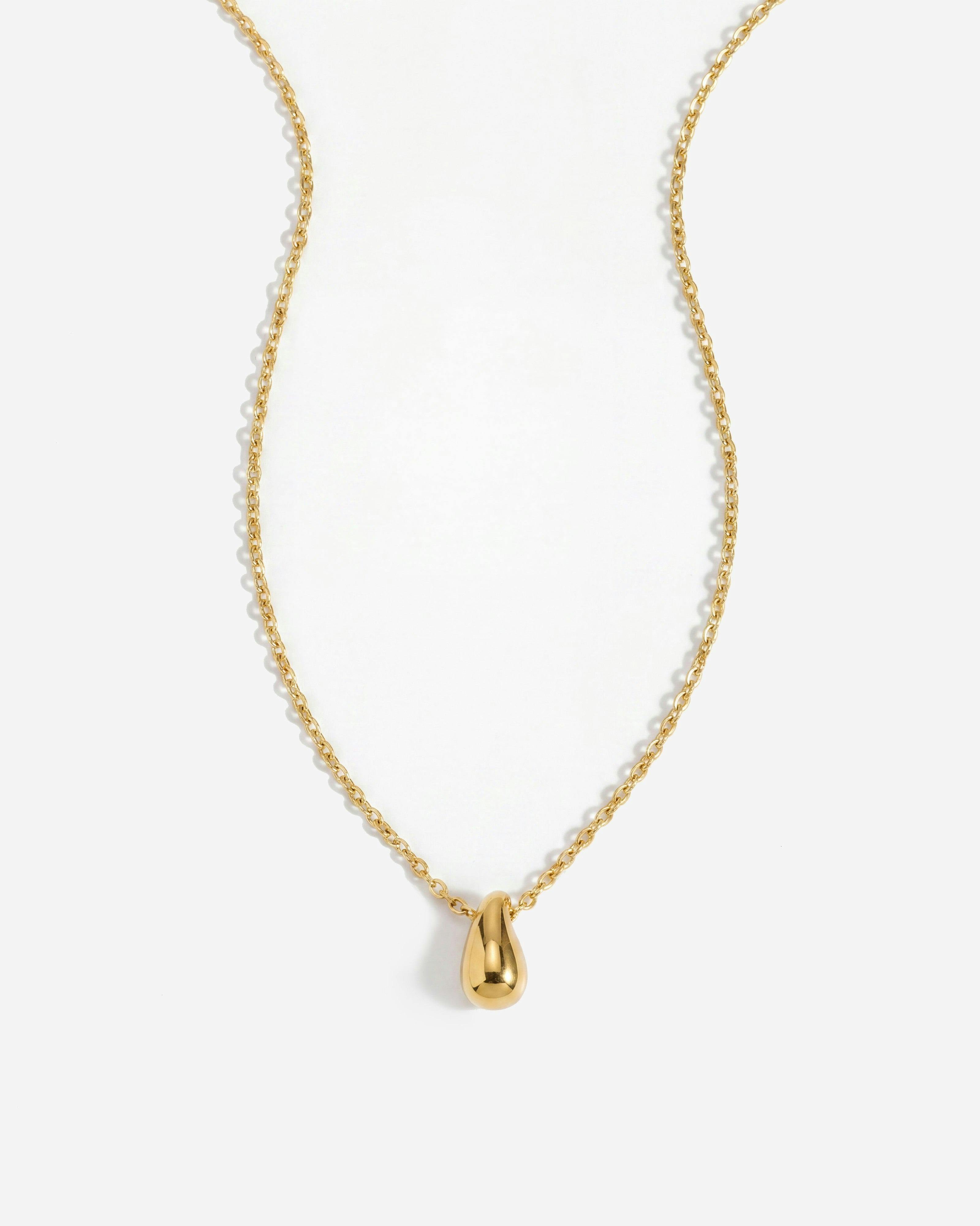 Elk & Bloom Gold 14K Dainty Teardrop Pendant Necklace - No Thank You