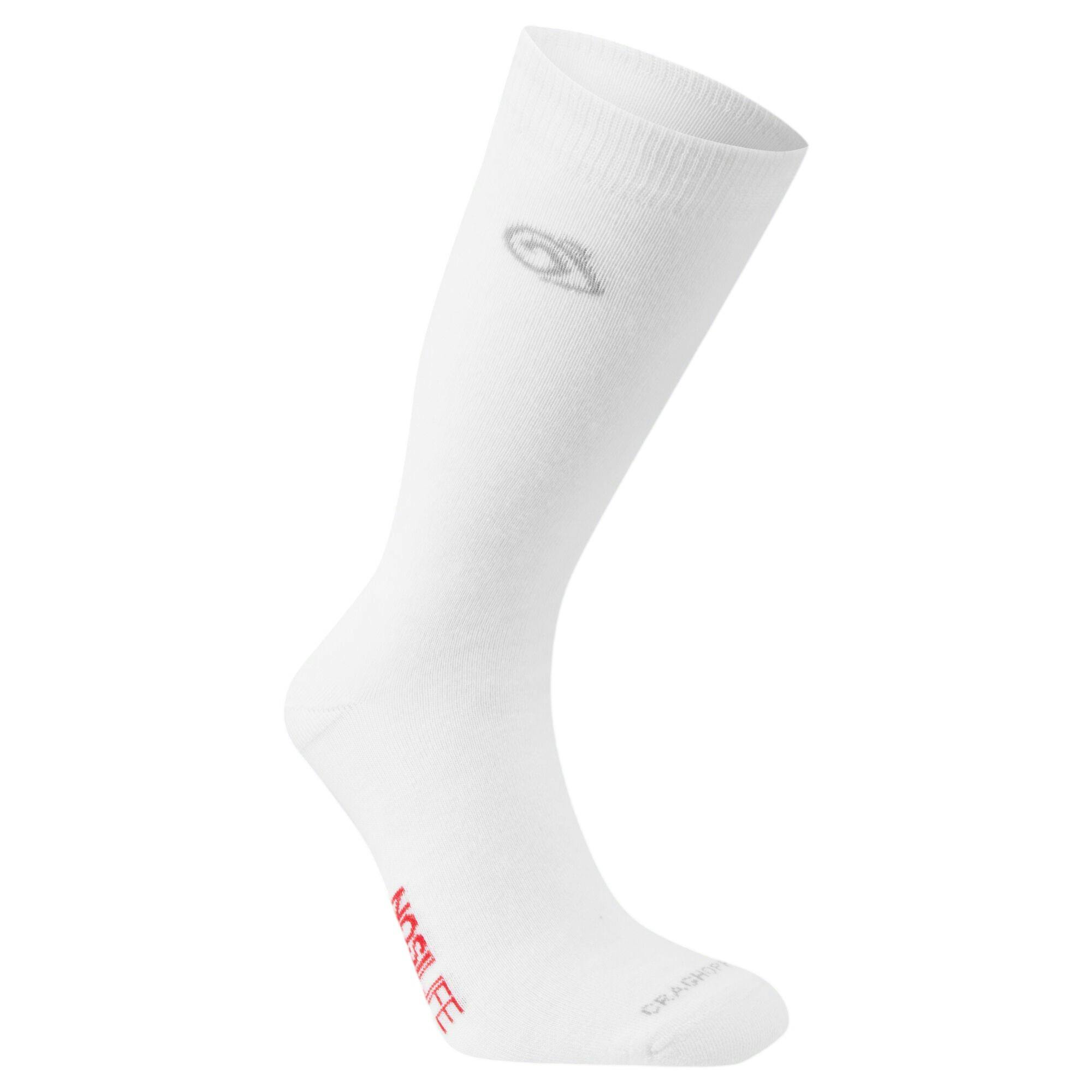 Craghoppers Unisex White Adult Wool Blend Insect Repellent Boot Socks - 3 Uk-5 Uk - 38% Merino Wool/38% Polypropylene/23% Polyamide/1% Elastane