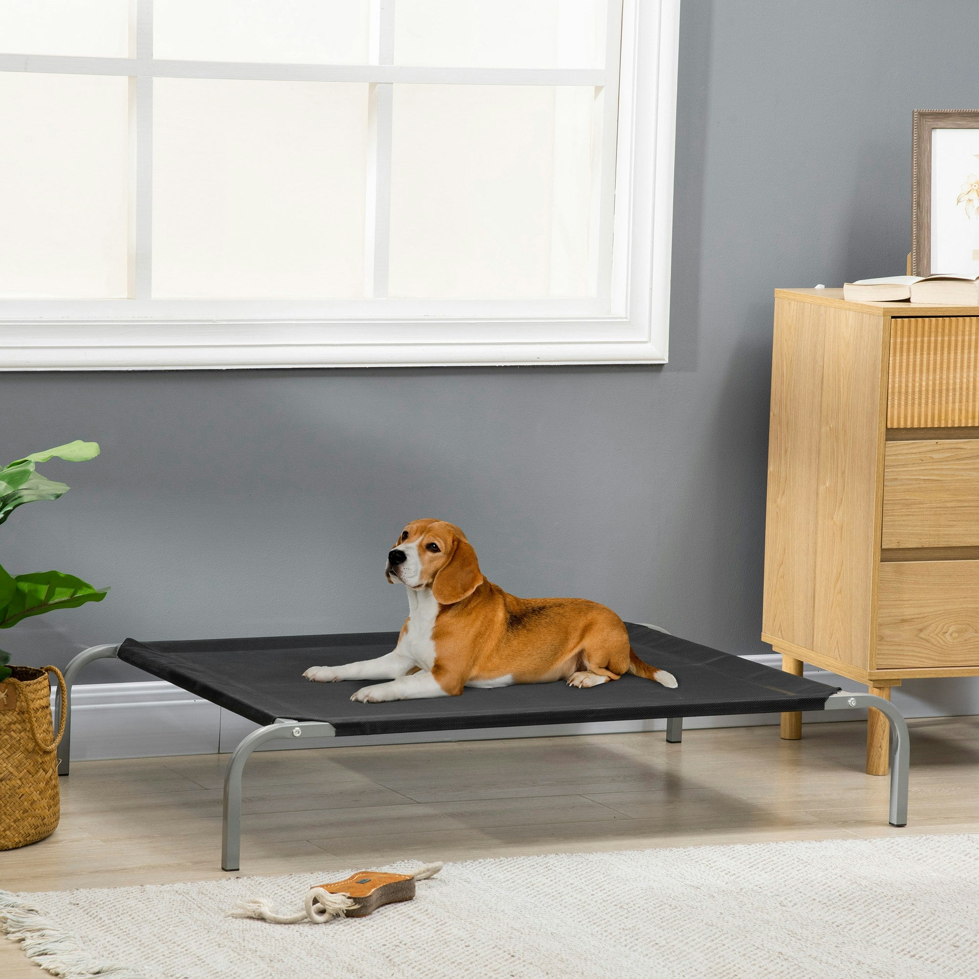 Pawhut Elevated Pet Bed Cooling Raised Dog Bed - Black / 75Cm - Image 4