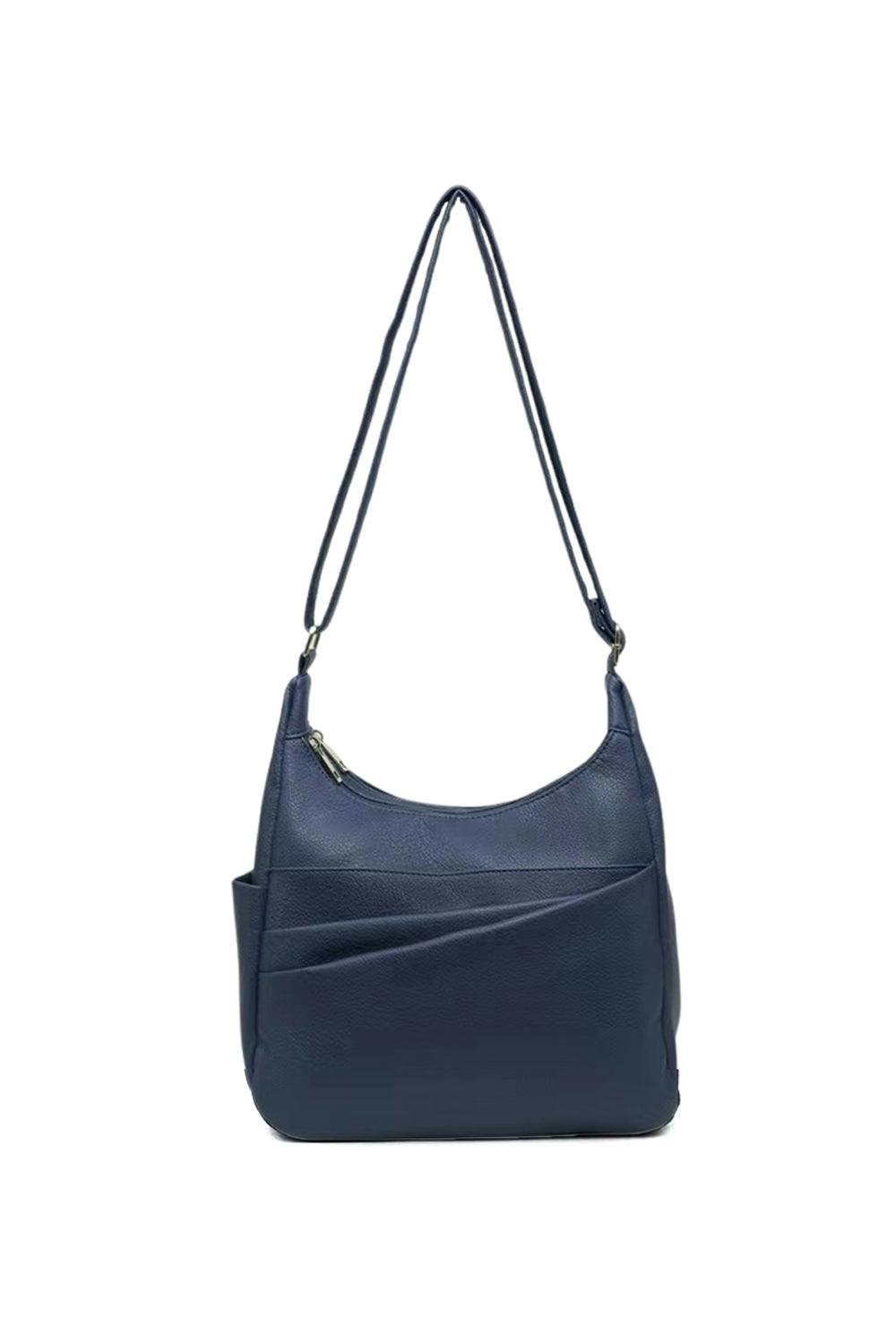 Pluspup Shoulder Bag With Multiple Compartments And Zipper Closure - Navy