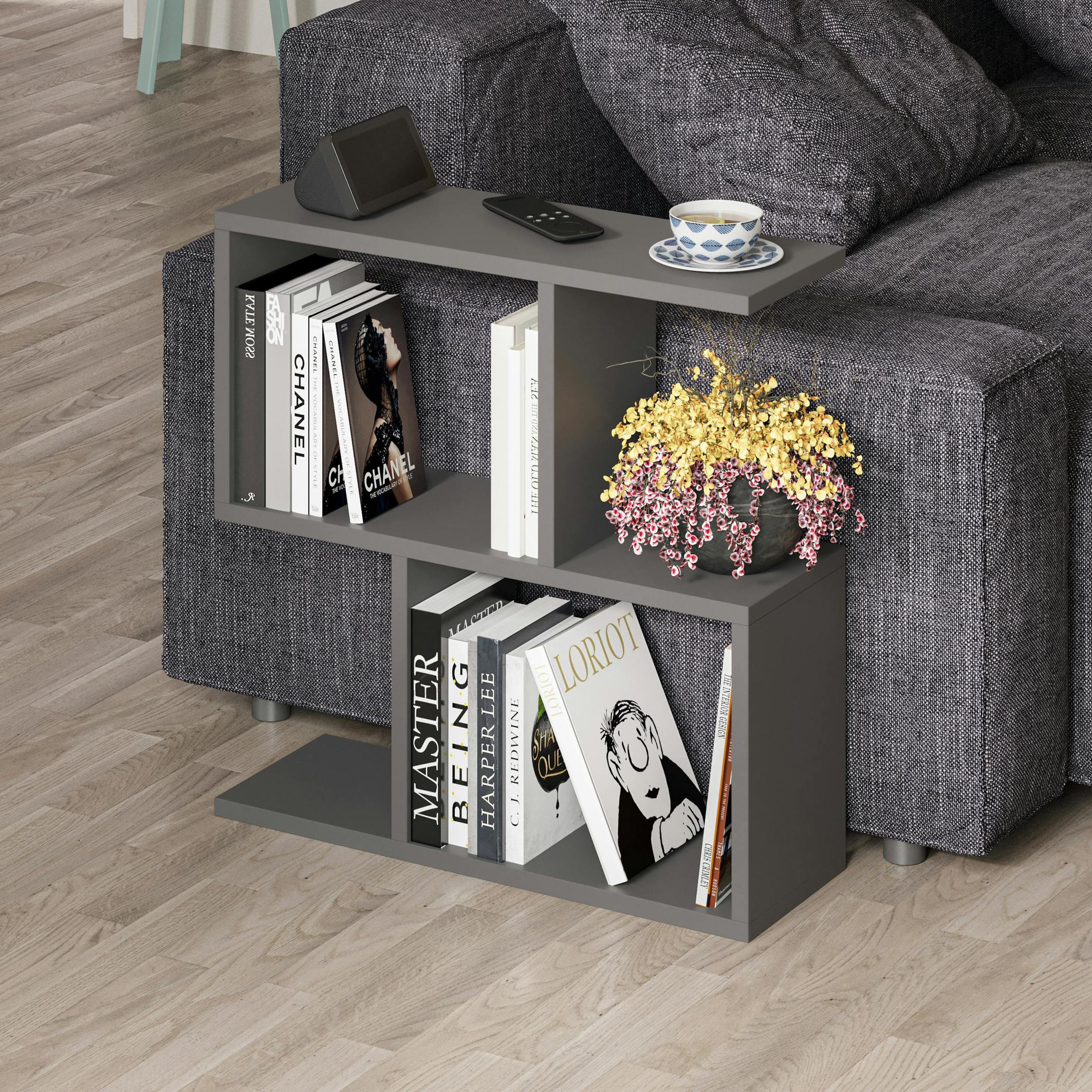 Rackhams Anthracite Homemania Modern Side End Coffee Table Side End Multipurpose H 60Cm 5 Tier