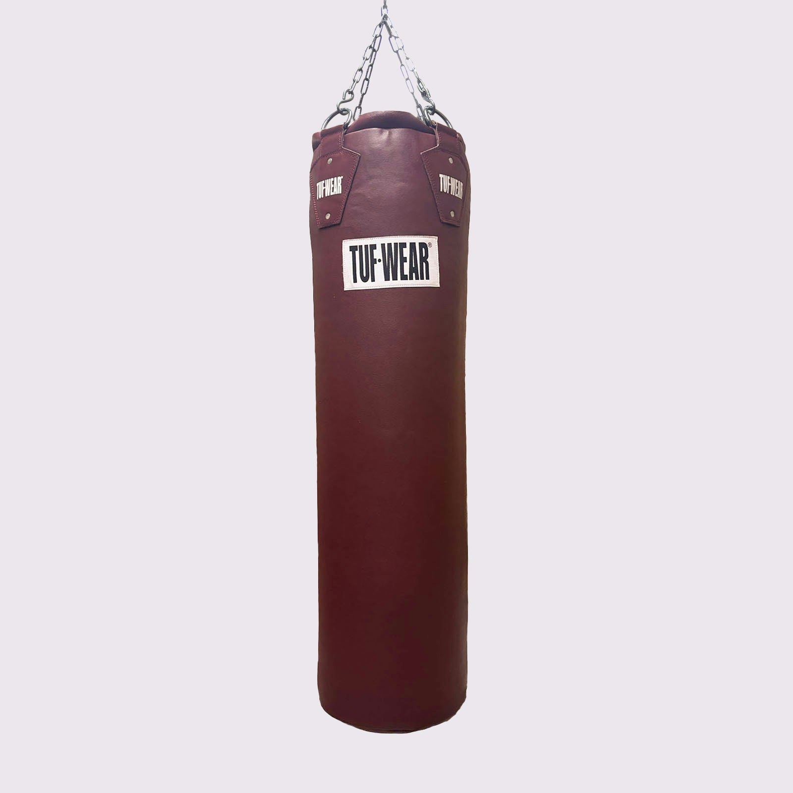 Tuf Wear 4Ft Straight Leather Punchbag Oxblood - Oxblood - One Size