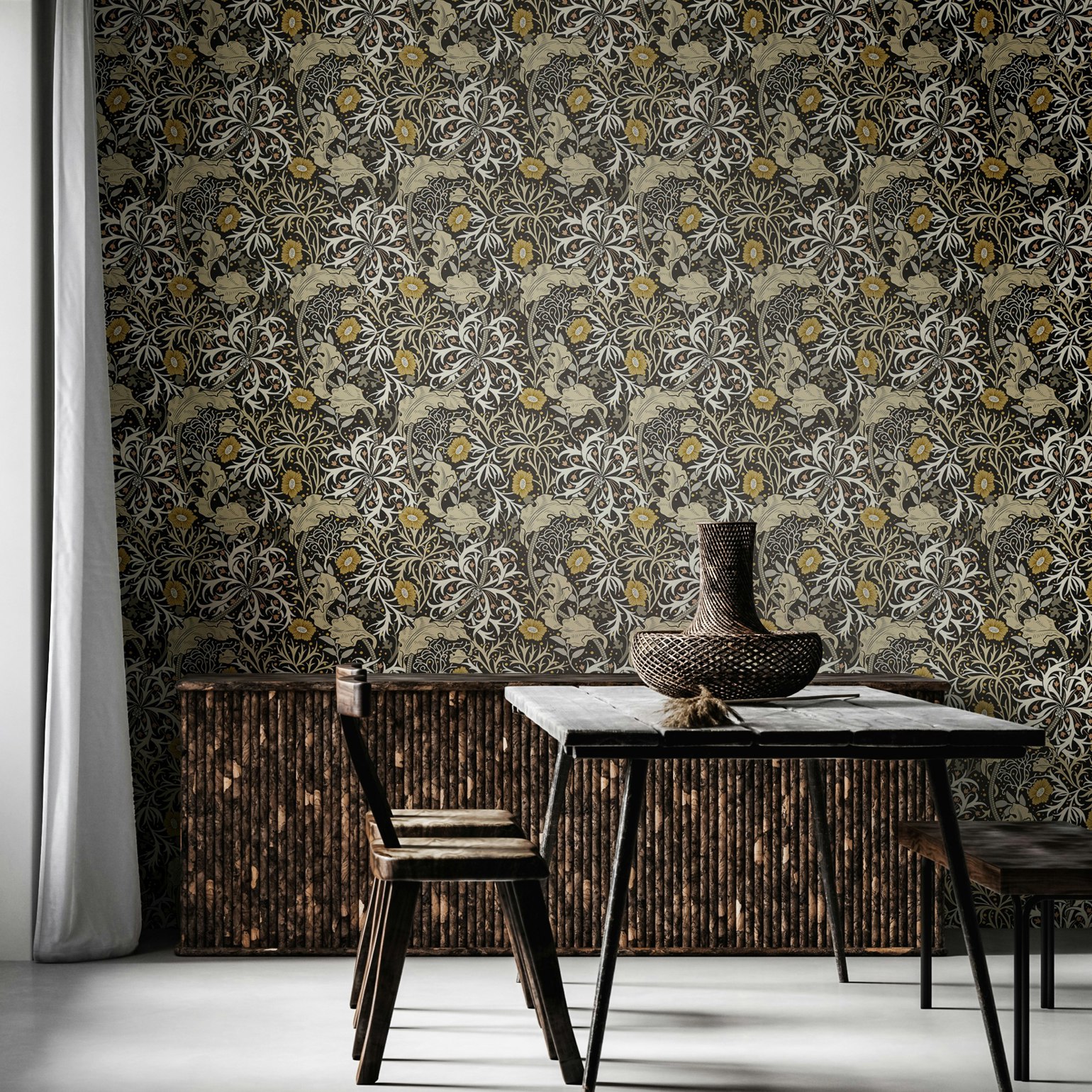 Hoopla Walls Seaweed Garden - Slate 10M Wallpaper - Slate