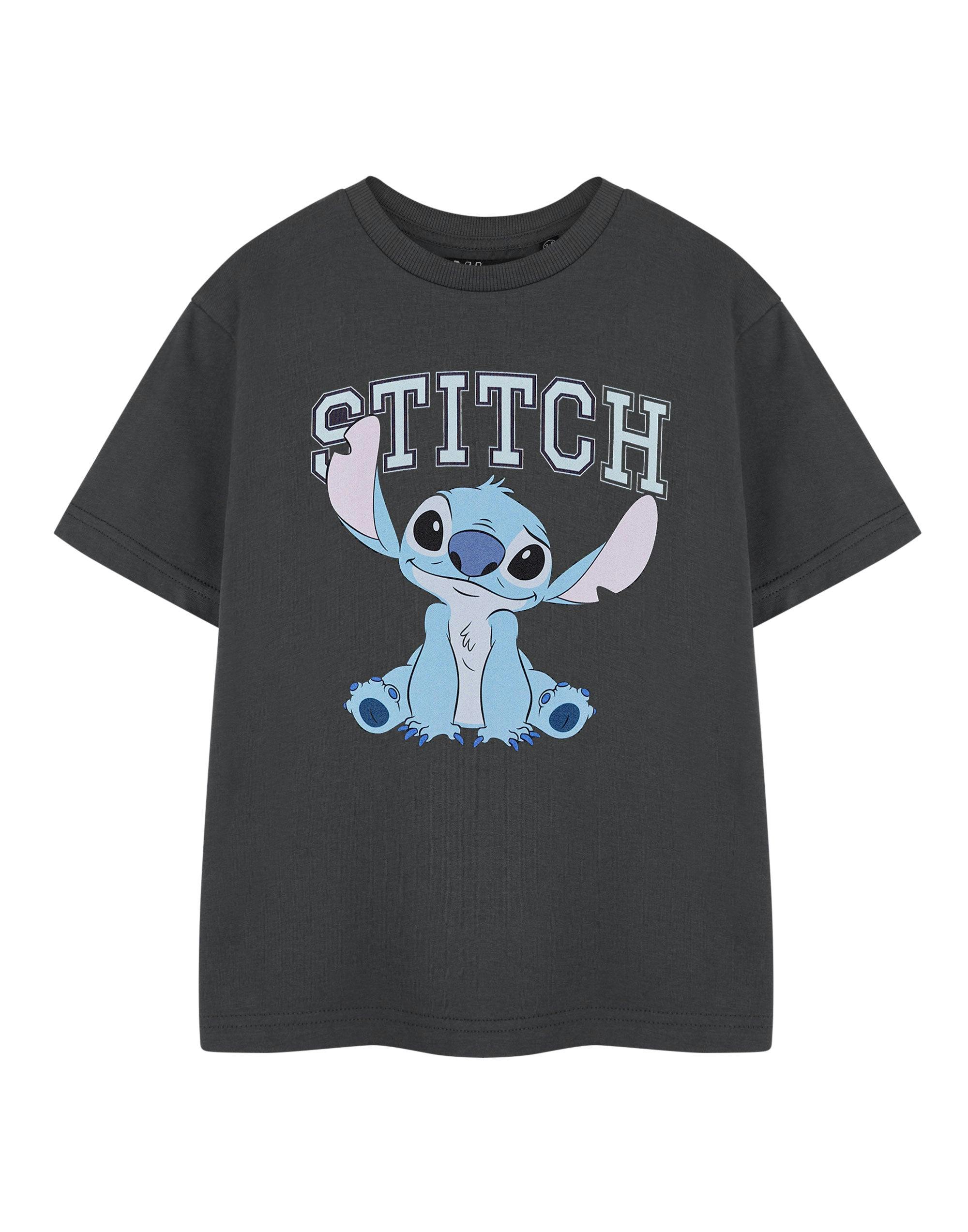 Vanilla Underground Girls Grey Disney Lilo & Stitch College Short Sleeved T-Shirt - 3-4 Years