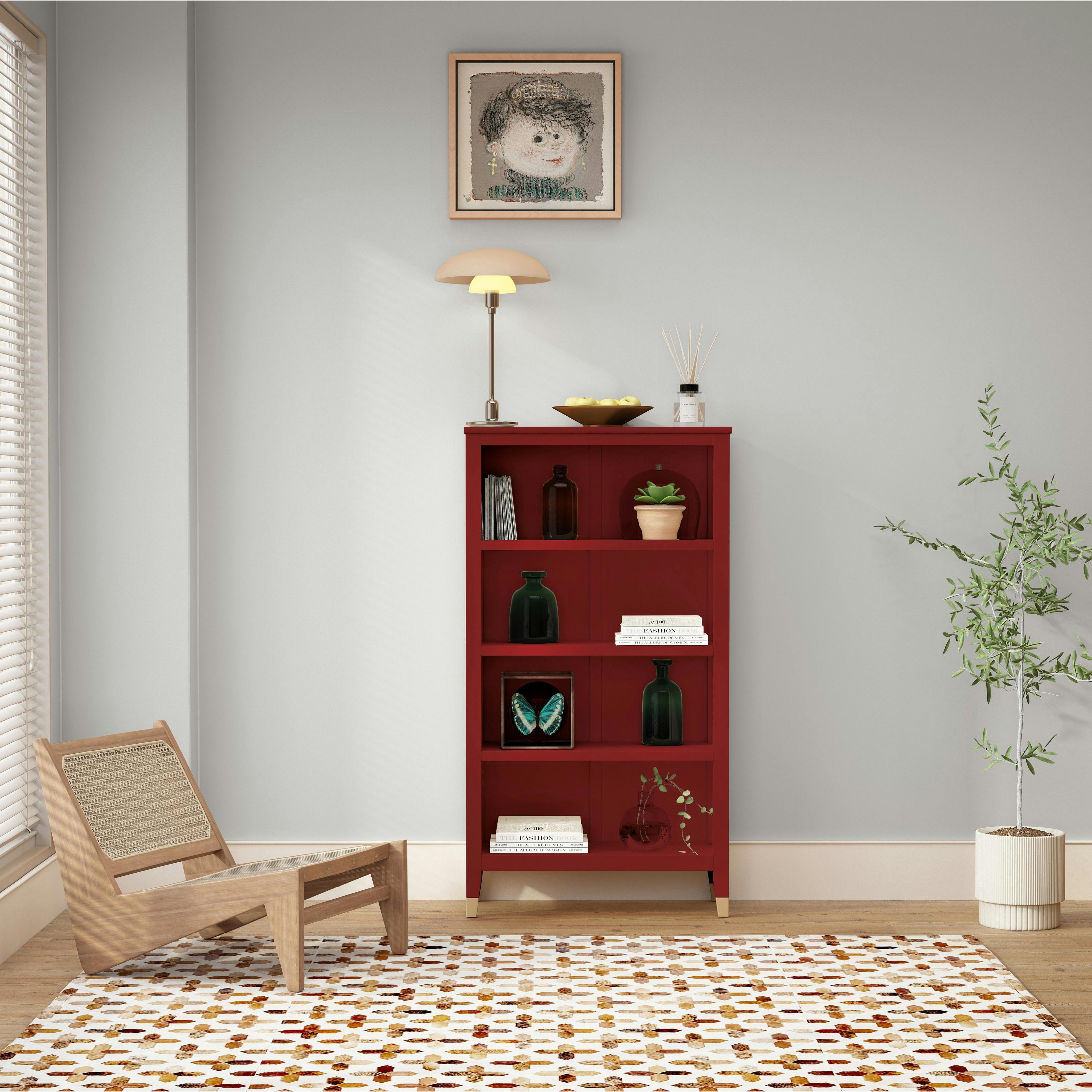 B&Q -  Palazzi Bookcase H127 W69 D25CmRed - Image 3