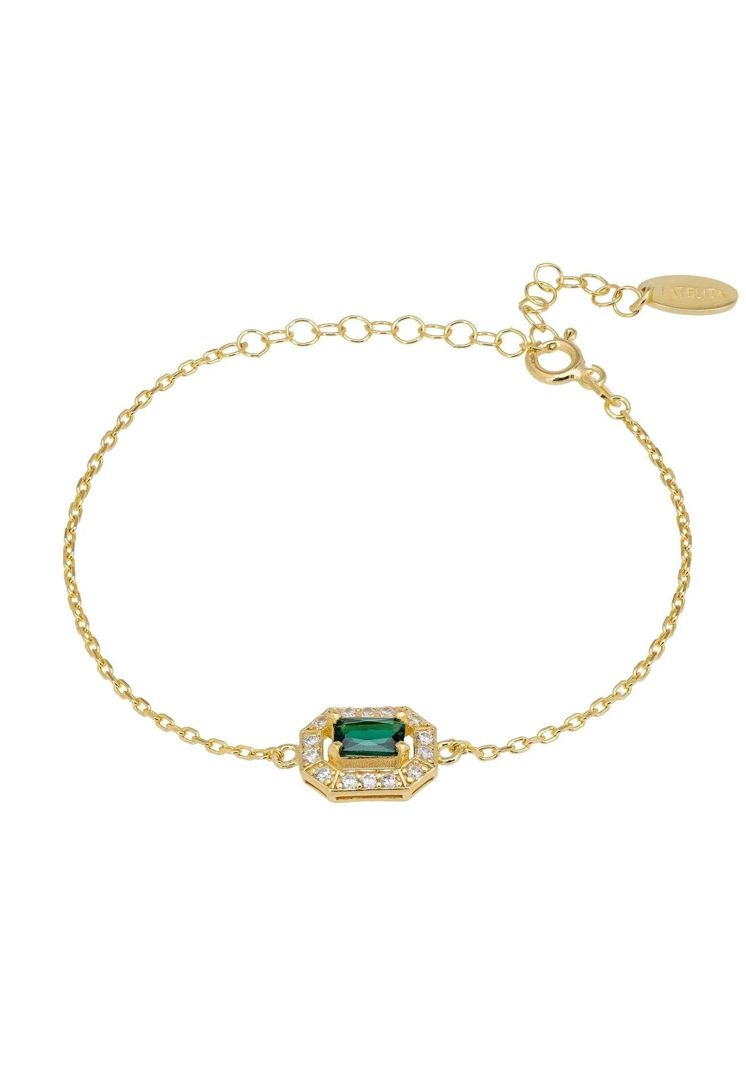 Latelita Gold Whistledown Gemstone Bracelet Emerald