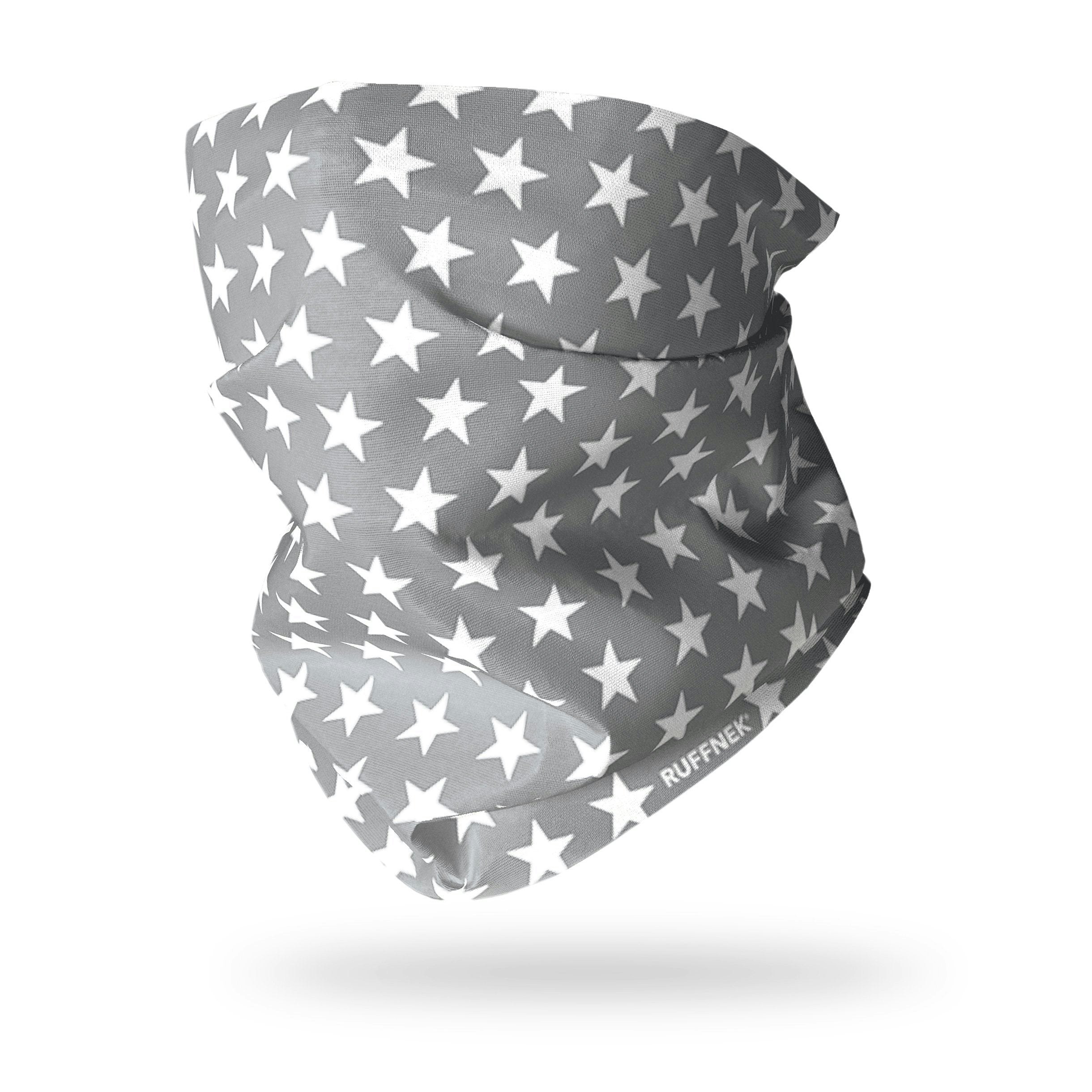 Ruffnek Men's Grey/White Star Neck Snood Scarf Neckwarmer