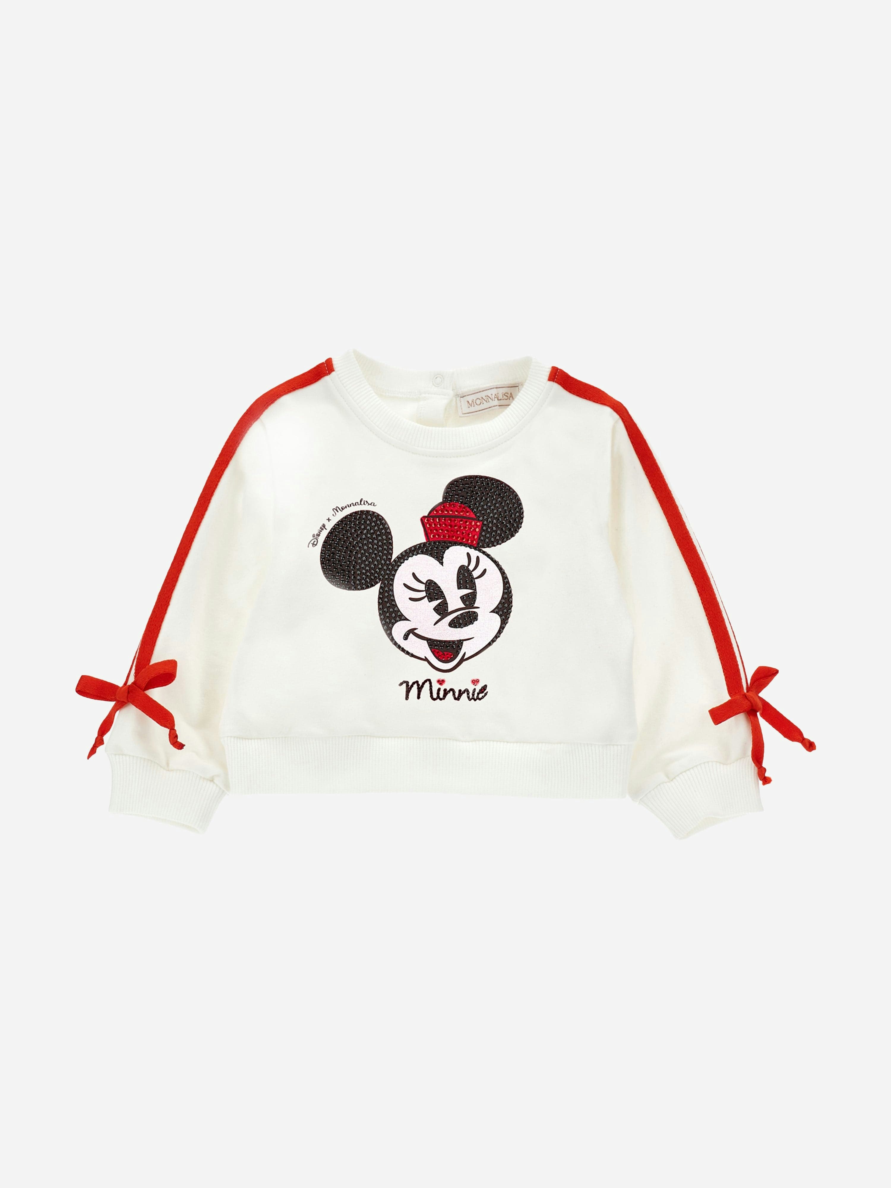 Monnalisa Women's Ivory/White Baby Girls Minnie Mouse Sweatshirt In - 18 Mths